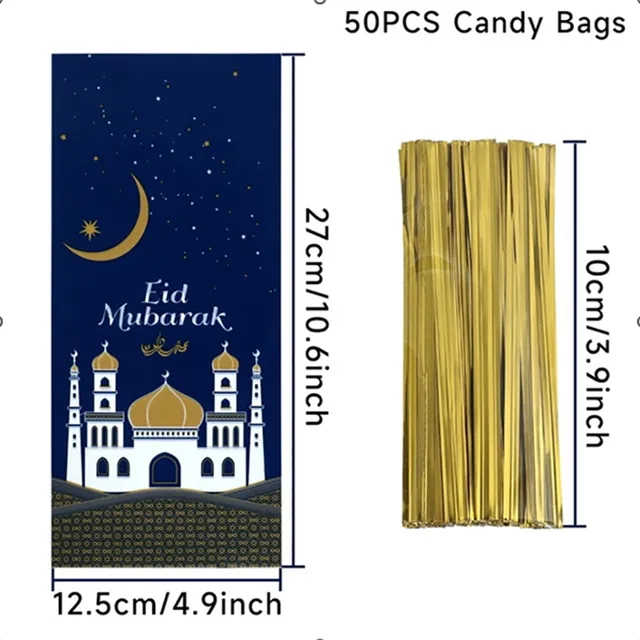 Eid Mubarak Goodie Bags - 50 pack Gift Bags - Habibi Heritage