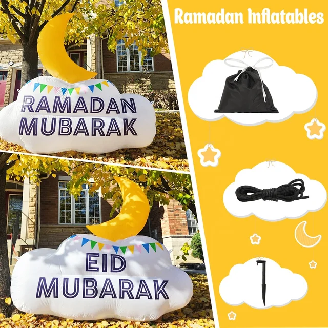 Ramadan Eid Mubarak Inflatable Double Sided Moon - Habibi Heritage