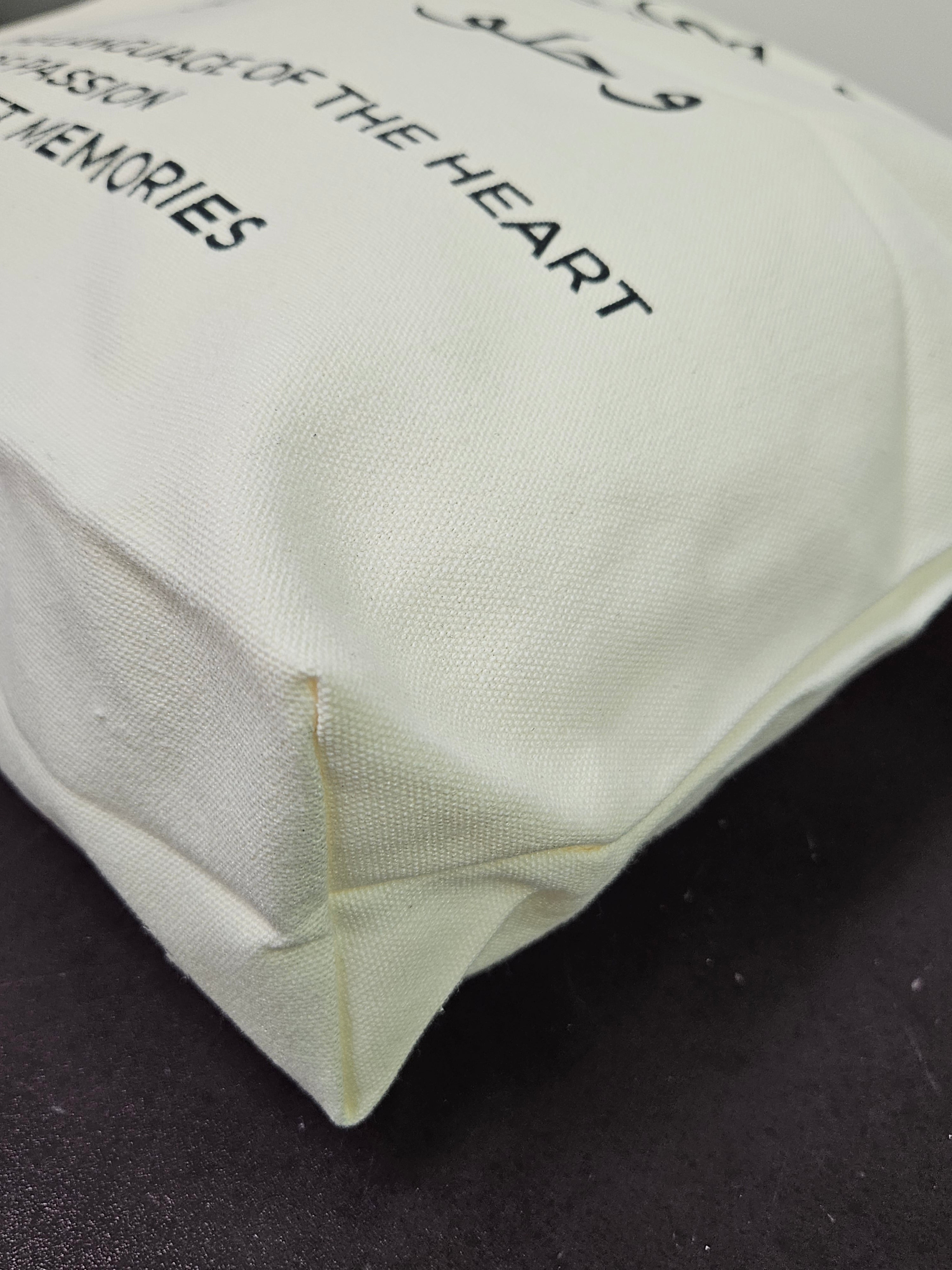 "Arabic is the Language of Heart" Canvas Tote Bag - Mahmoud Darwish - Habibi Heritage