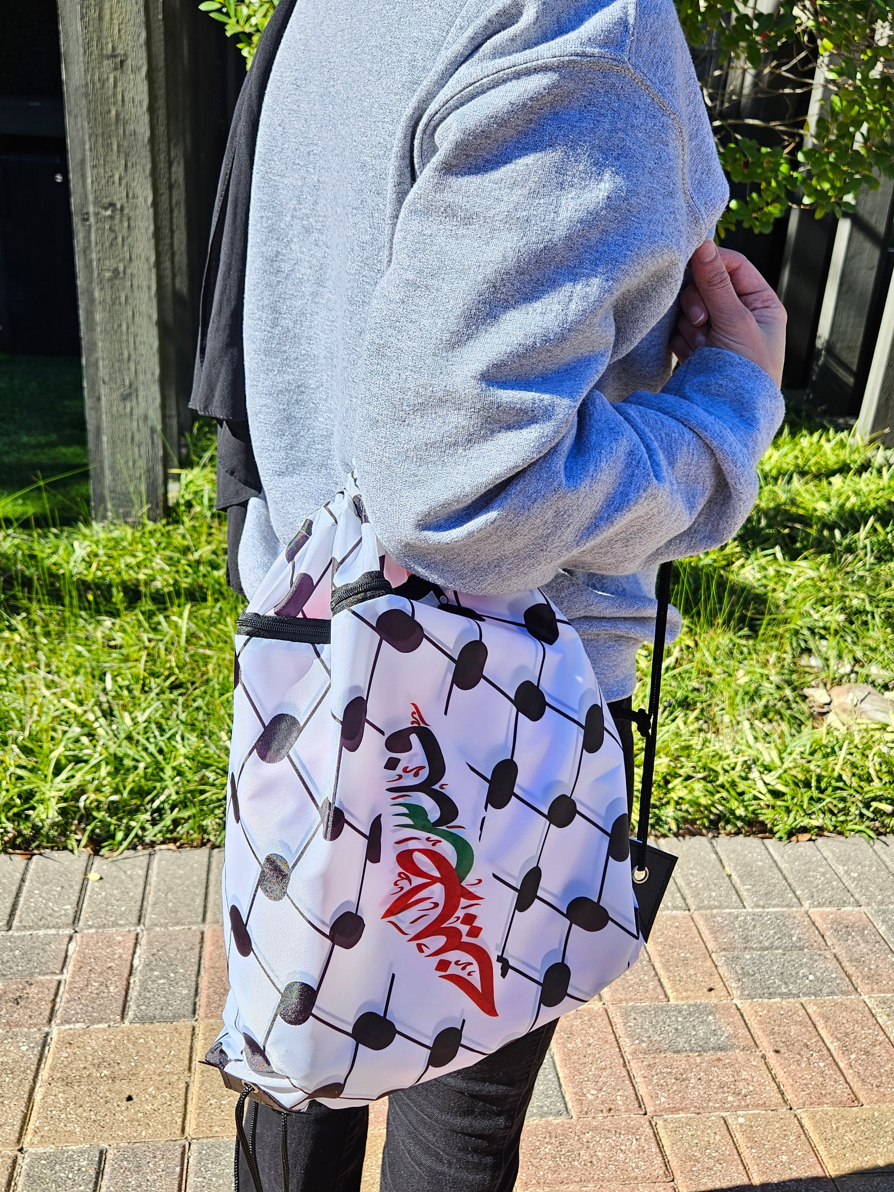 Palestine Keffiyeh Drawstring Bag Backpack - Habibi Heritage