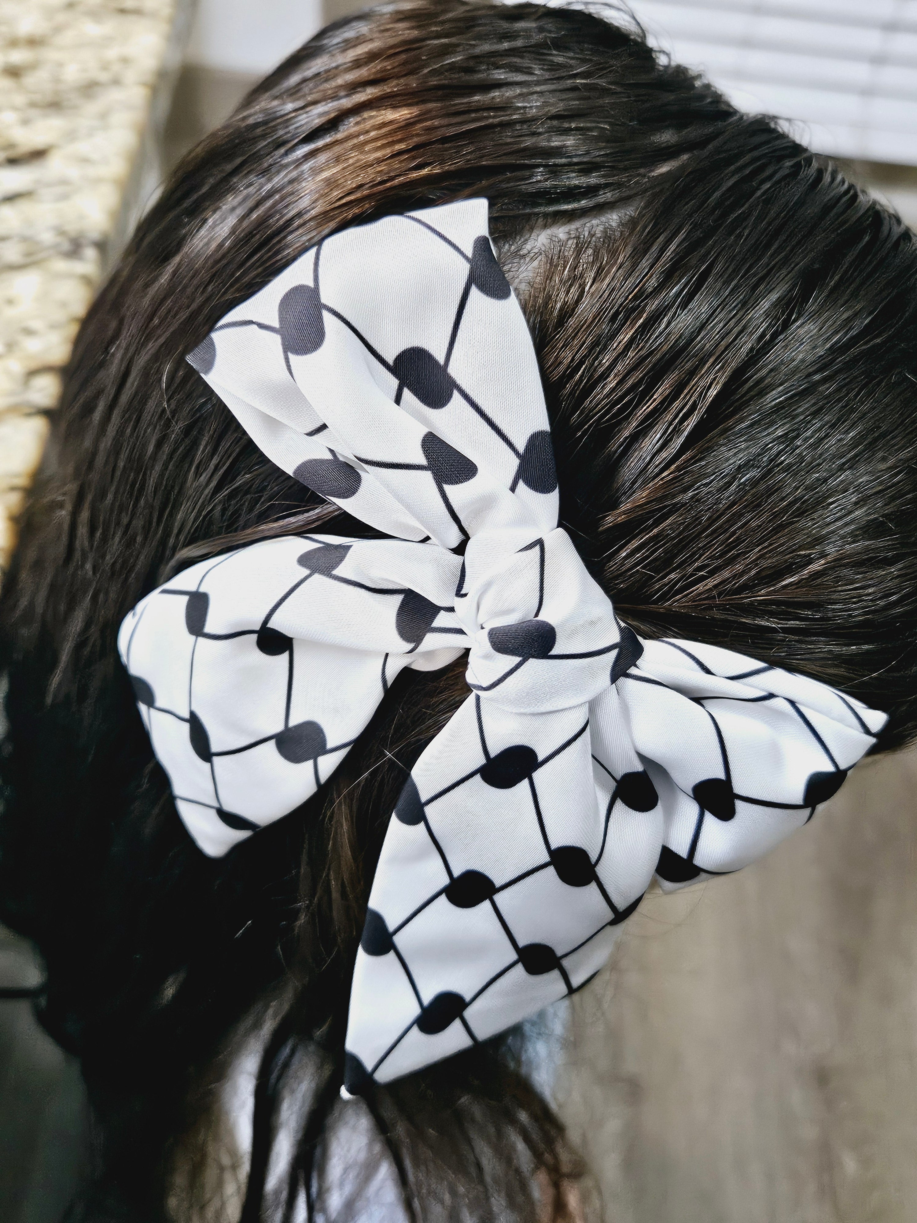 Keffiyeh Hatta Bow Hair Bows Accessory Bow with Tail - Habibi Heritage