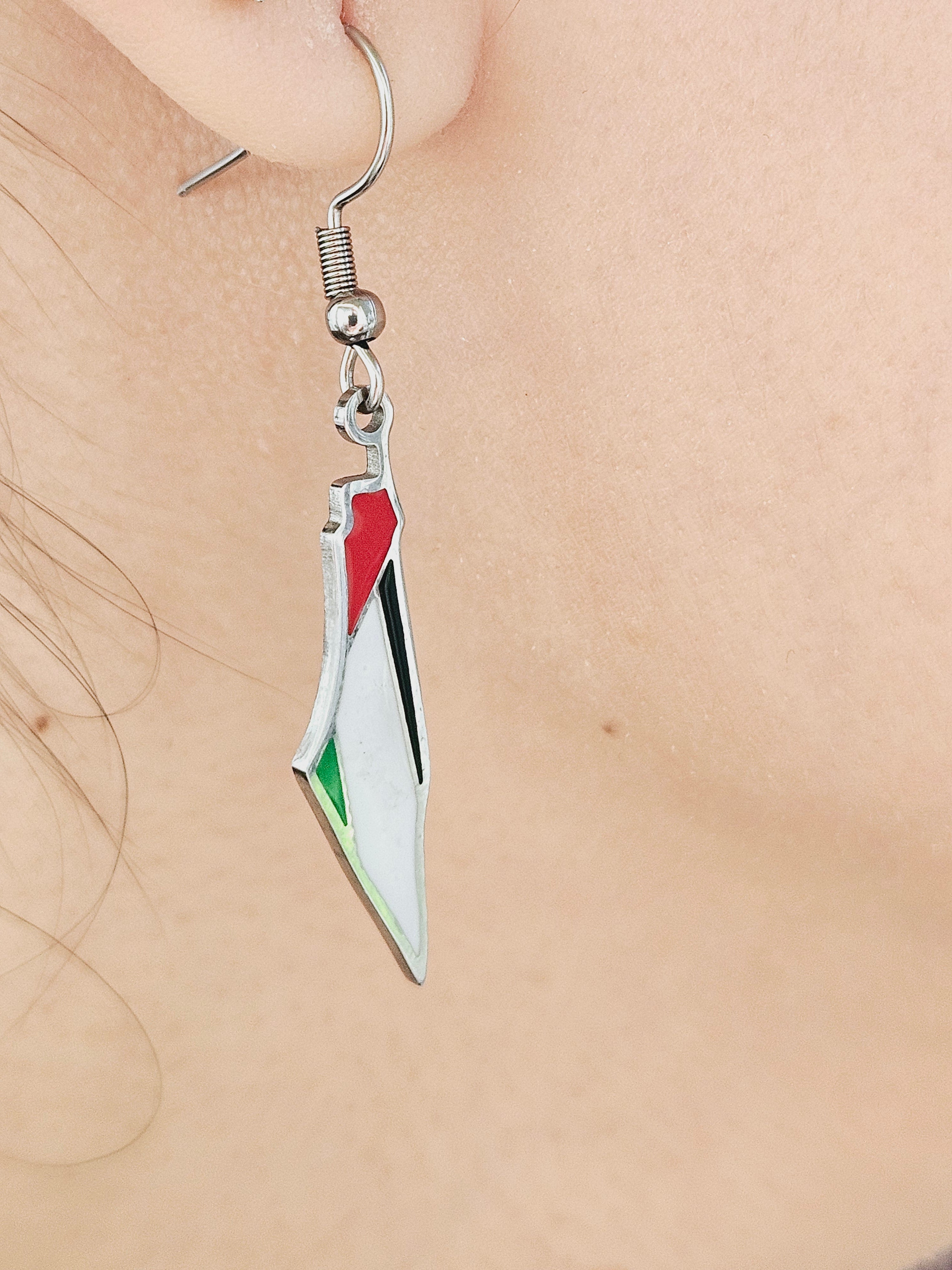 Palestine Map Flag Earrings - Habibi Heritage