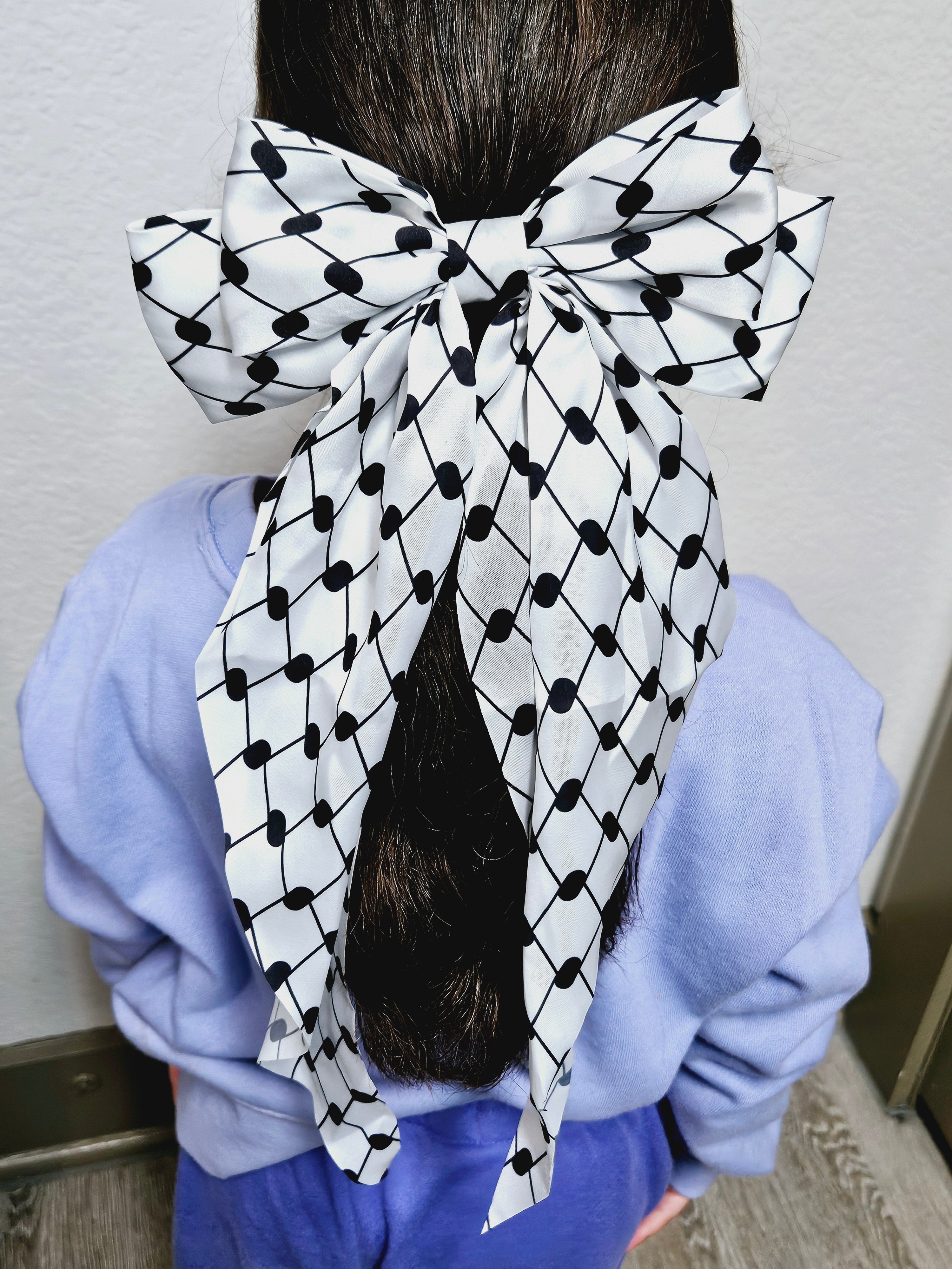 Keffiyeh Hatta Bow Hair Bows Accessory Bow with Tail - Habibi Heritage