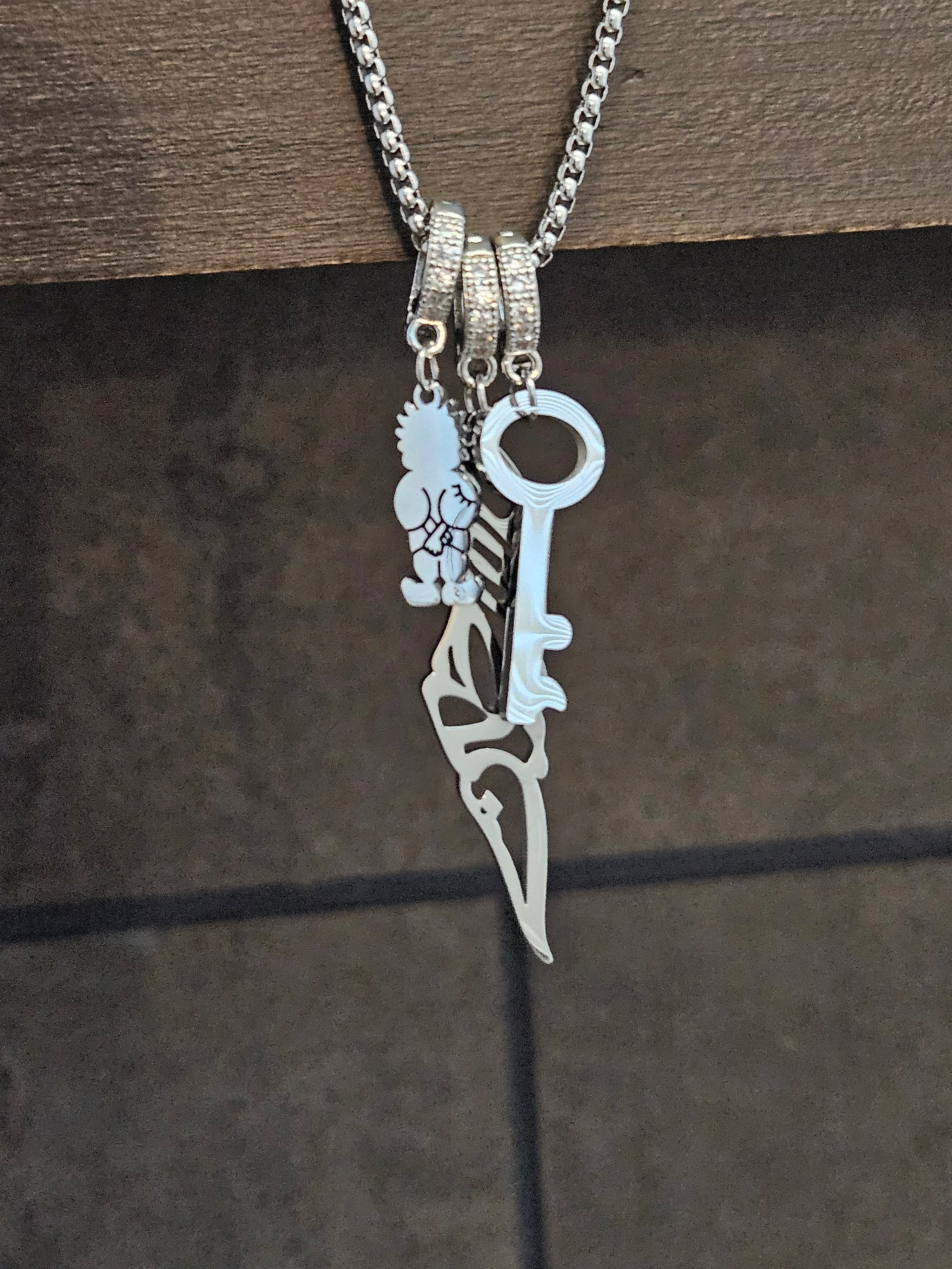 Palestine Handala Key Three  Charm Necklace