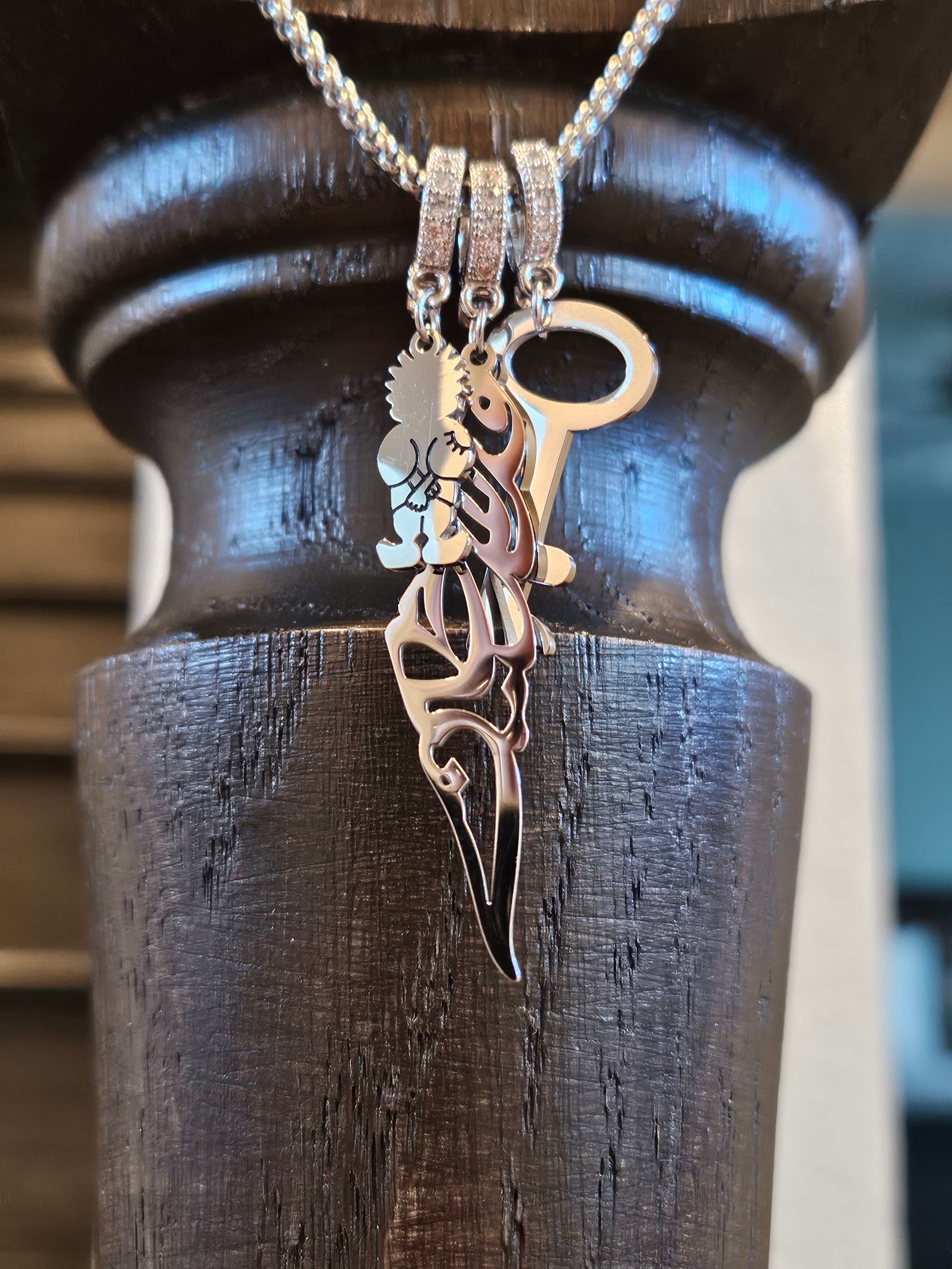 Palestine Handala Key Three  Charm Necklace