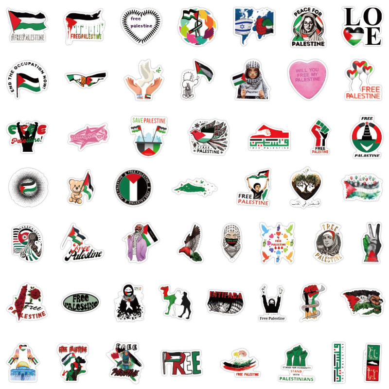 Palestine Stickers - 50 pack Palestinian stickers decals vinyl waterproof - Habibi Heritage