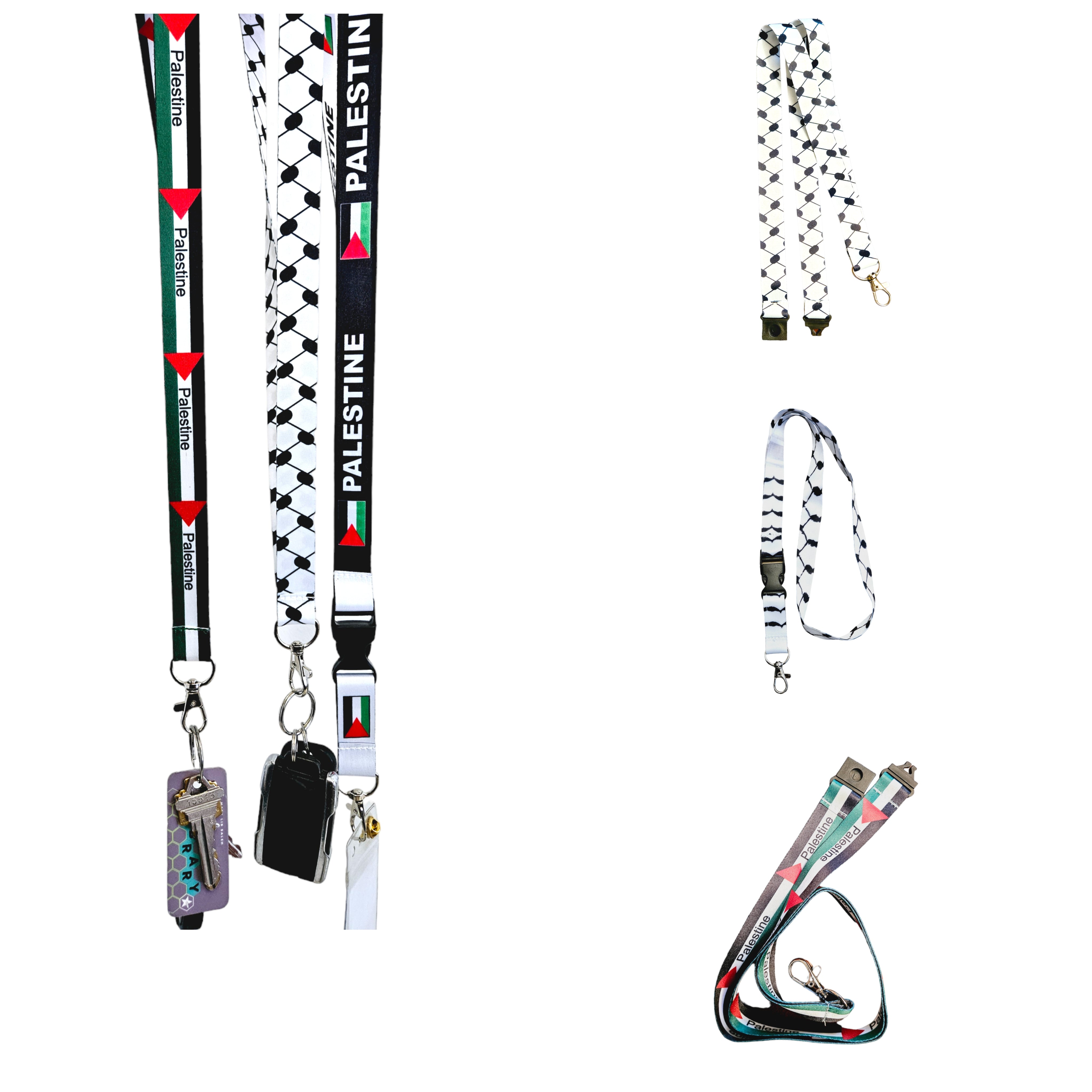 Lanyard - Palestine or Keffiyeh Key Holder / Badge Holder / ID Holder Lanyards