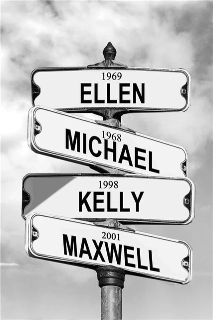 Intersection Street Sign Customized Canvas Print - Habibi Heritage