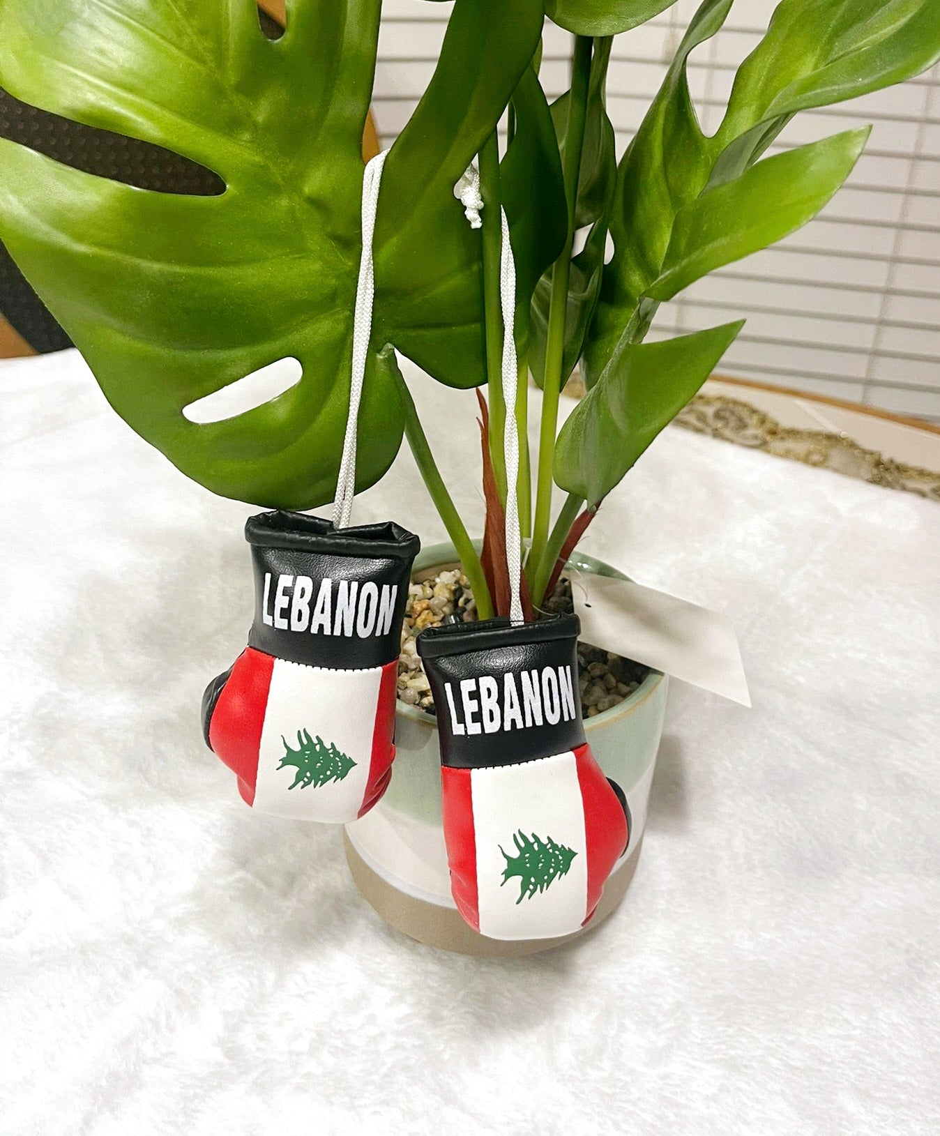 Lebanon Mini Boxing Gloves For Hanging - Habibi Heritage
