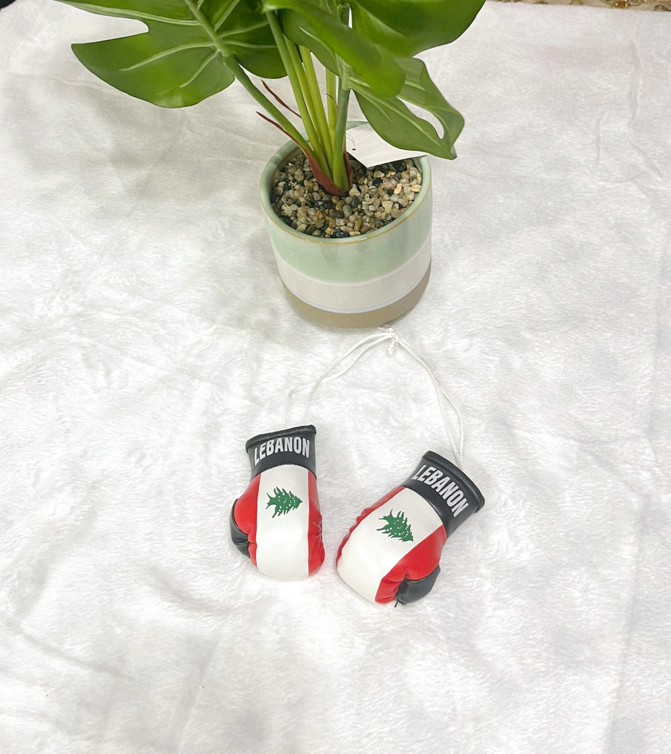 Lebanon Mini Boxing Gloves For Hanging - Habibi Heritage