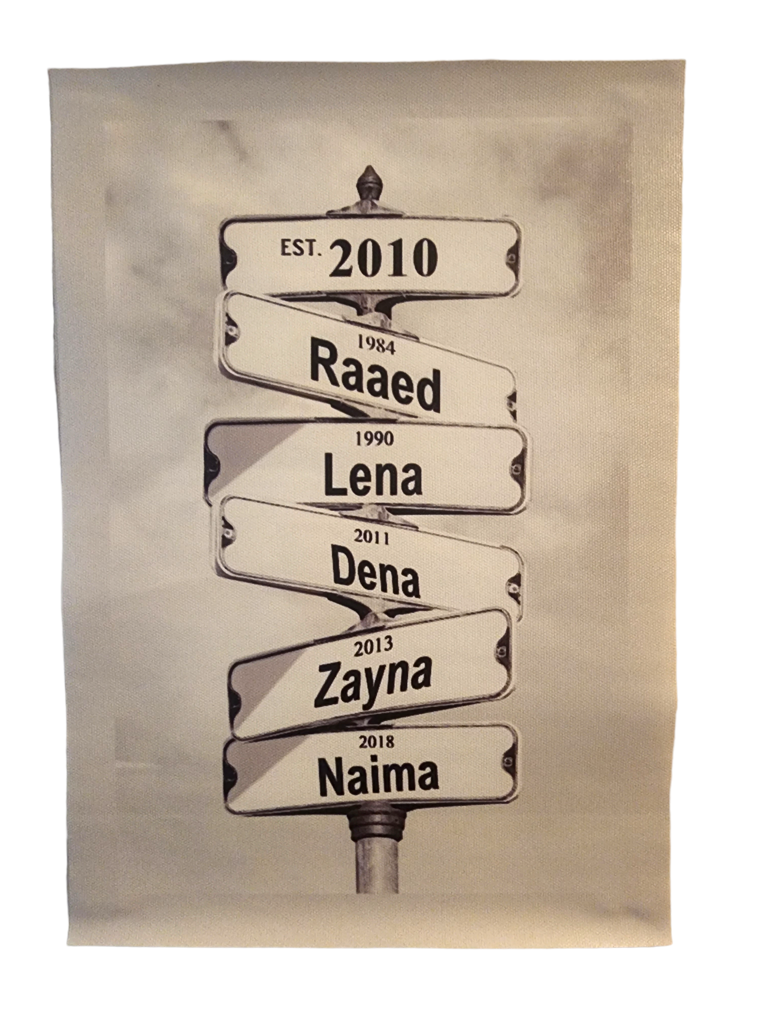 Intersection Street Sign Customized Canvas Print - Habibi Heritage