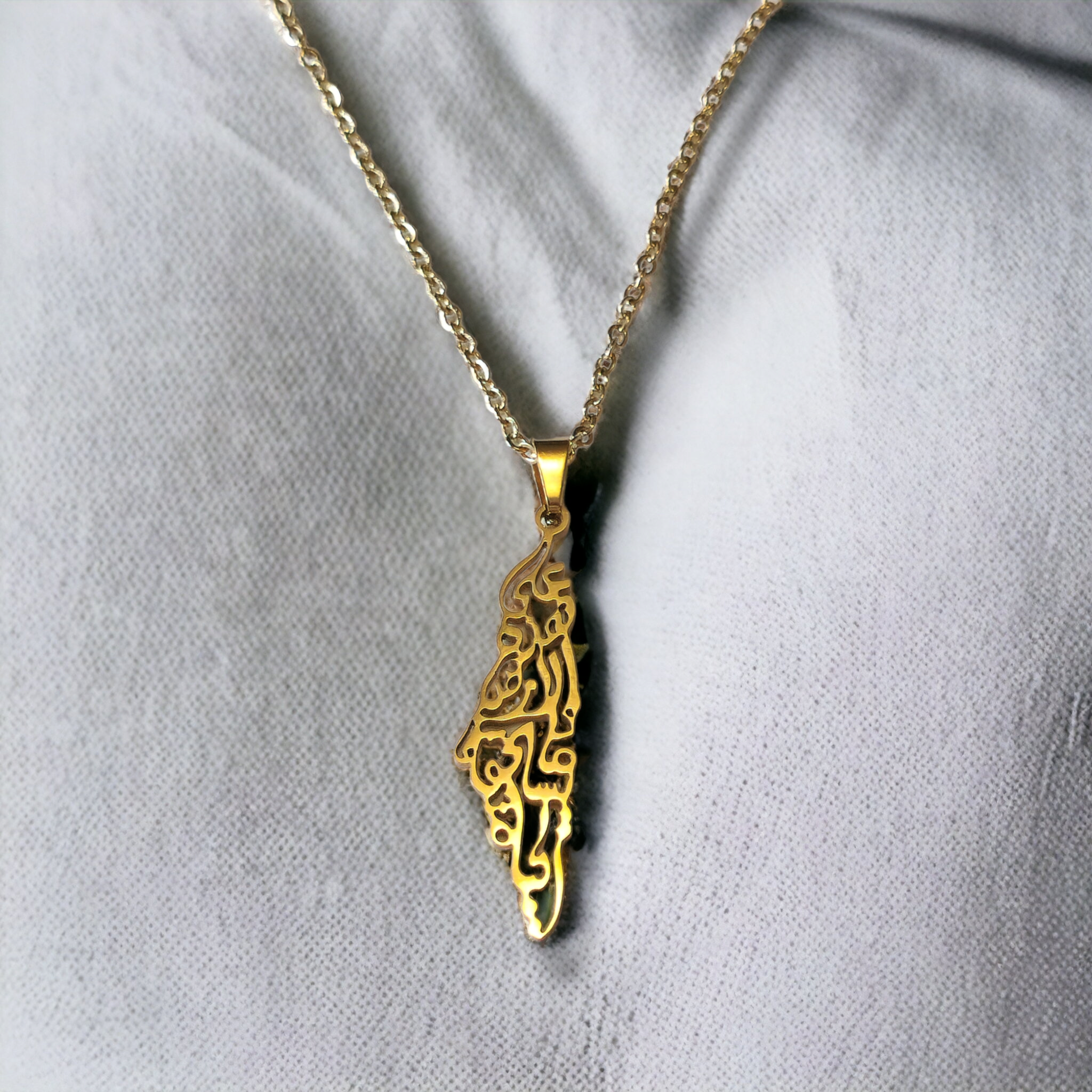 Palestine Necklace - Palestinian Land Necklace - Habibi Heritage
