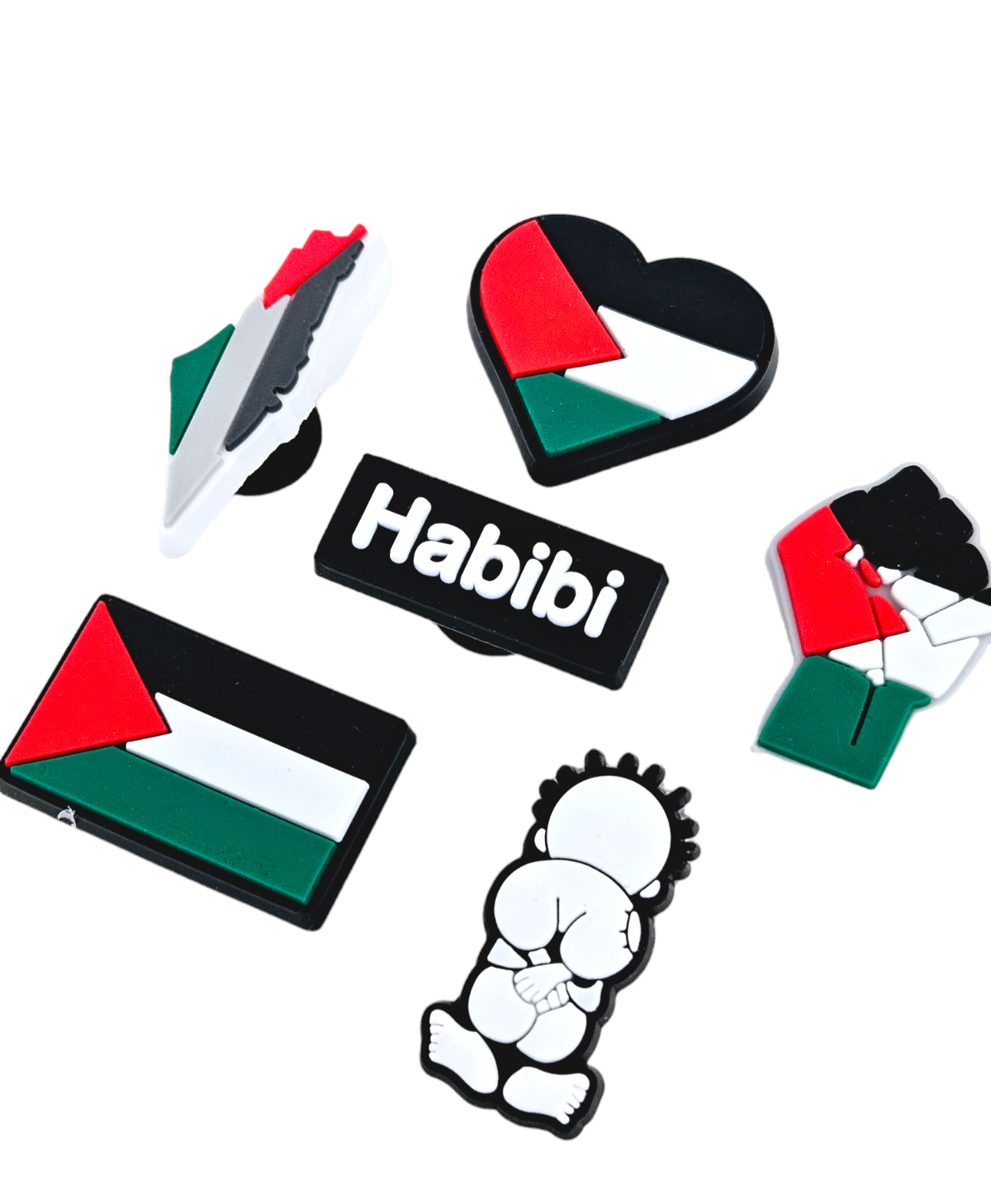 Palestine & Habibi Croc Jibbitz Charms- 6 pack - Habibi Heritage