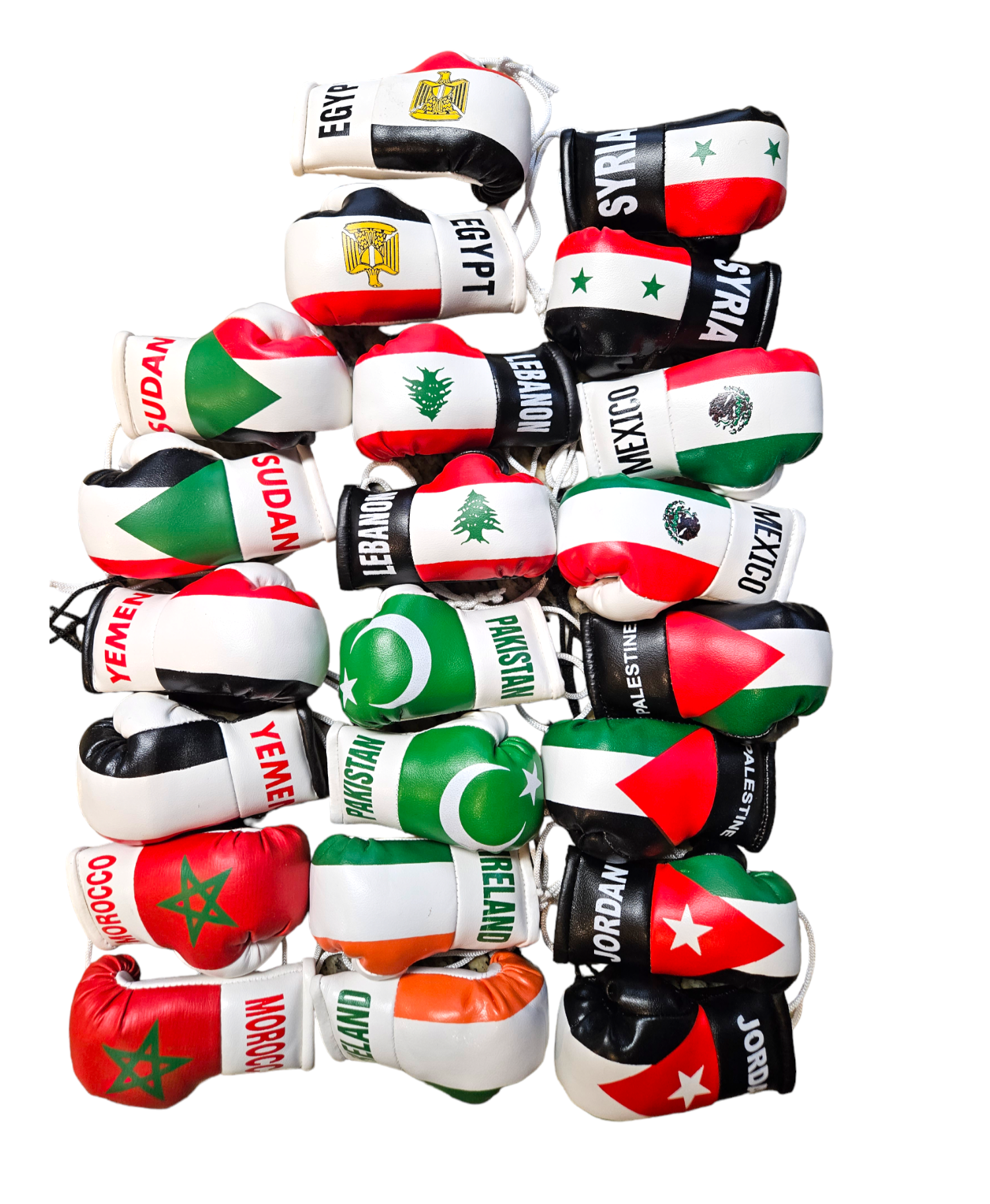 Country Flag Mini Boxing Gloves For Hanging - Habibi Heritage