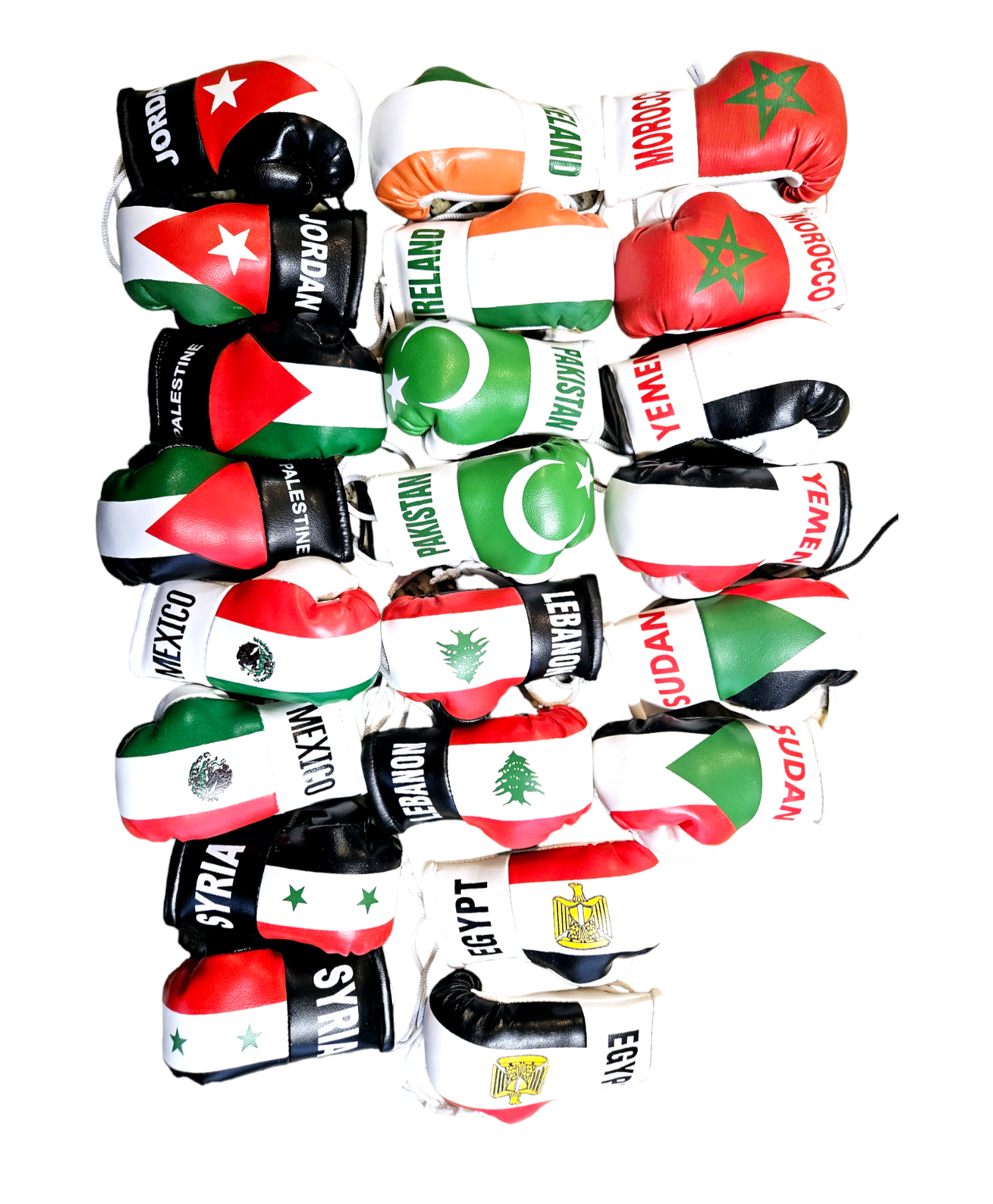Country Flag Mini Boxing Gloves For Hanging - Habibi Heritage