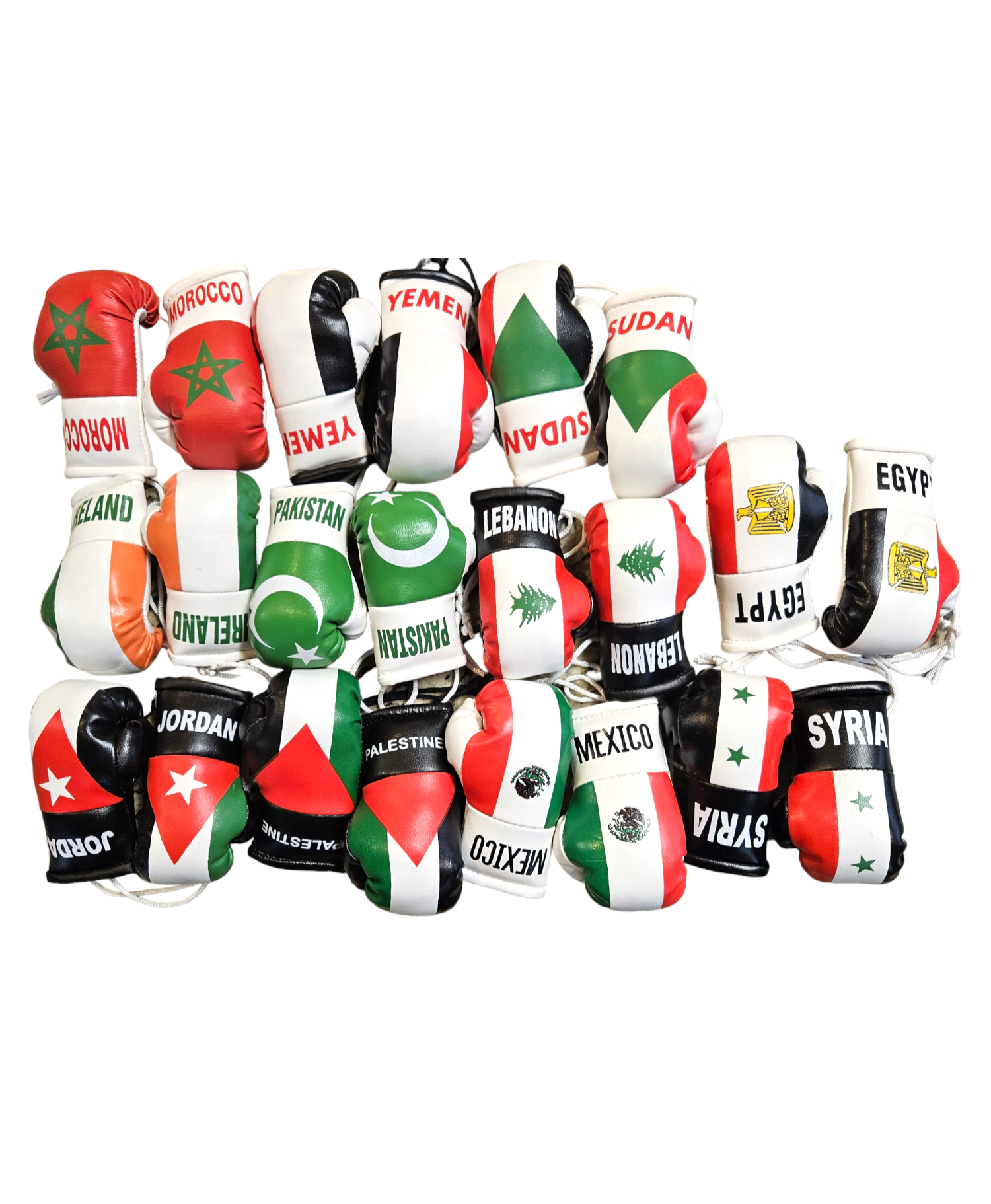 Country Flag Mini Boxing Gloves For Hanging - Habibi Heritage
