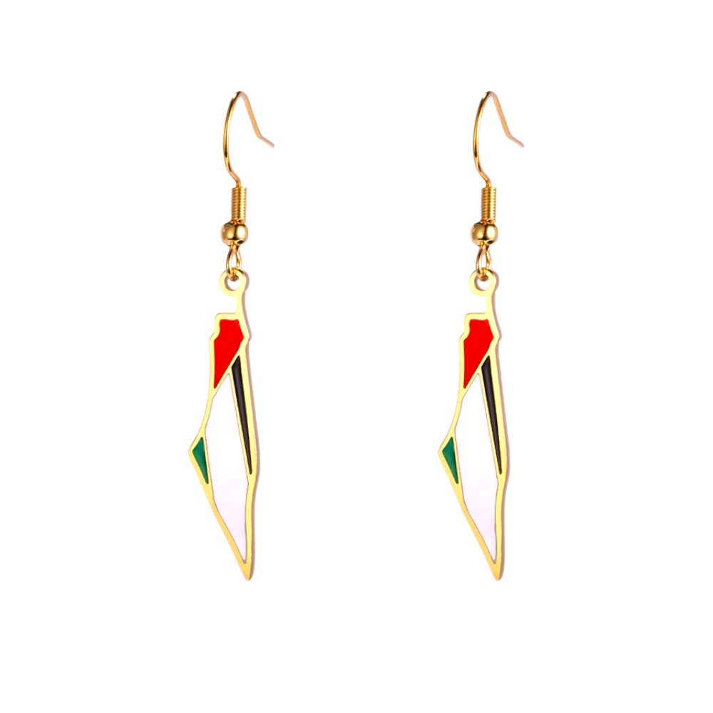 Palestine Map Flag Earrings