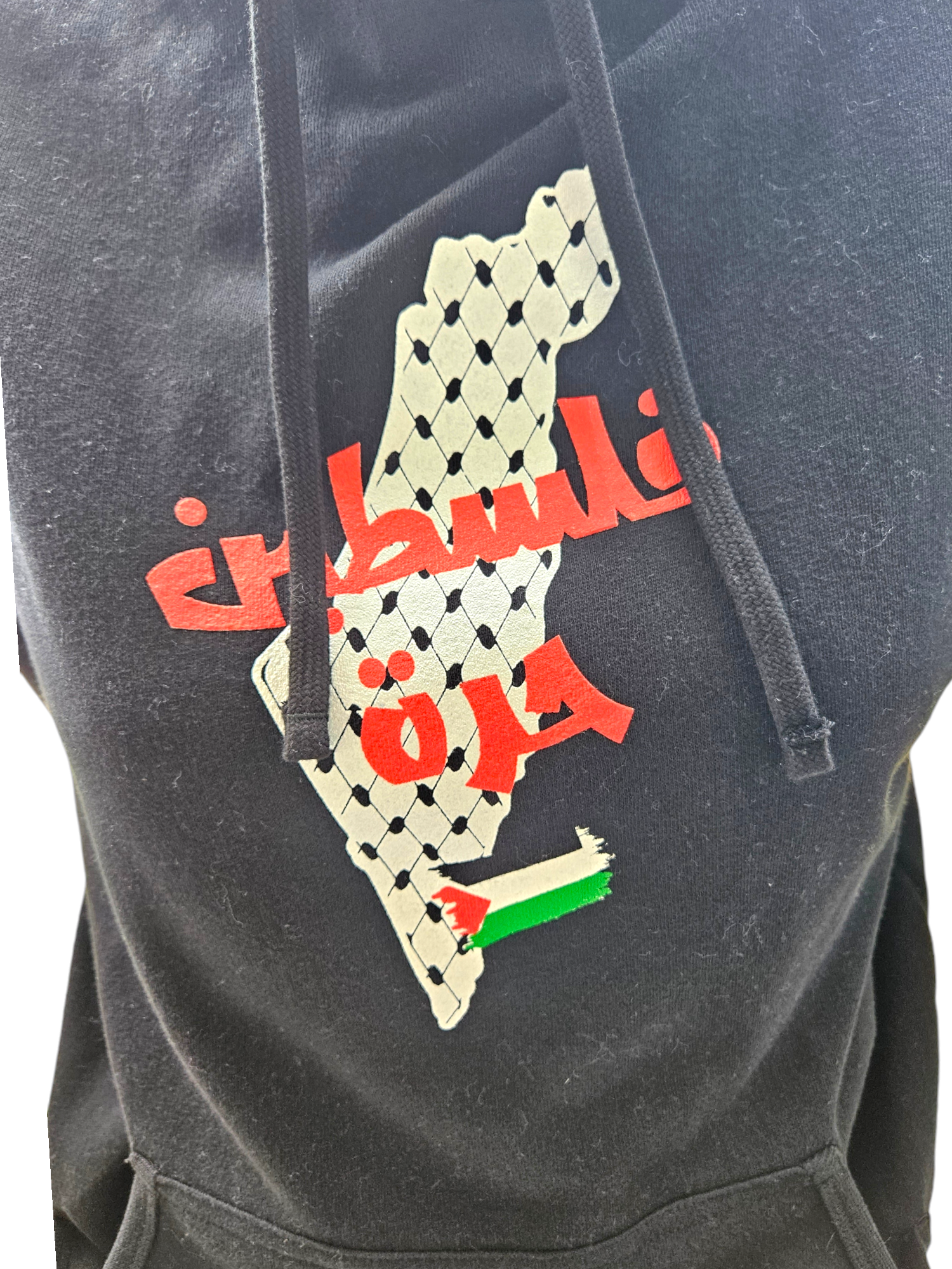 "Free Palestine" In Arabic Map Keffiyeh Hoodie - Kids & Adult sizes