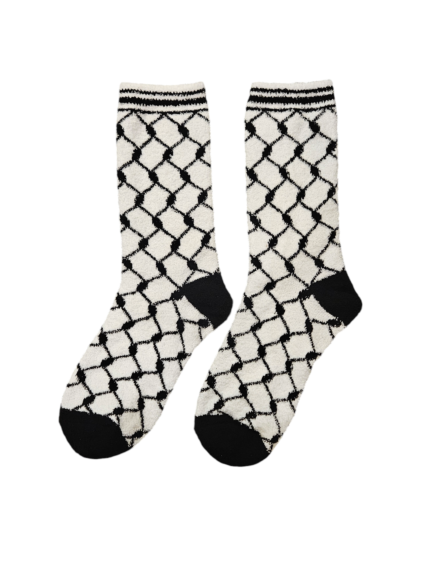 Fuzzy Keffiyeh Socks- Soft Cozy Comfortable sock