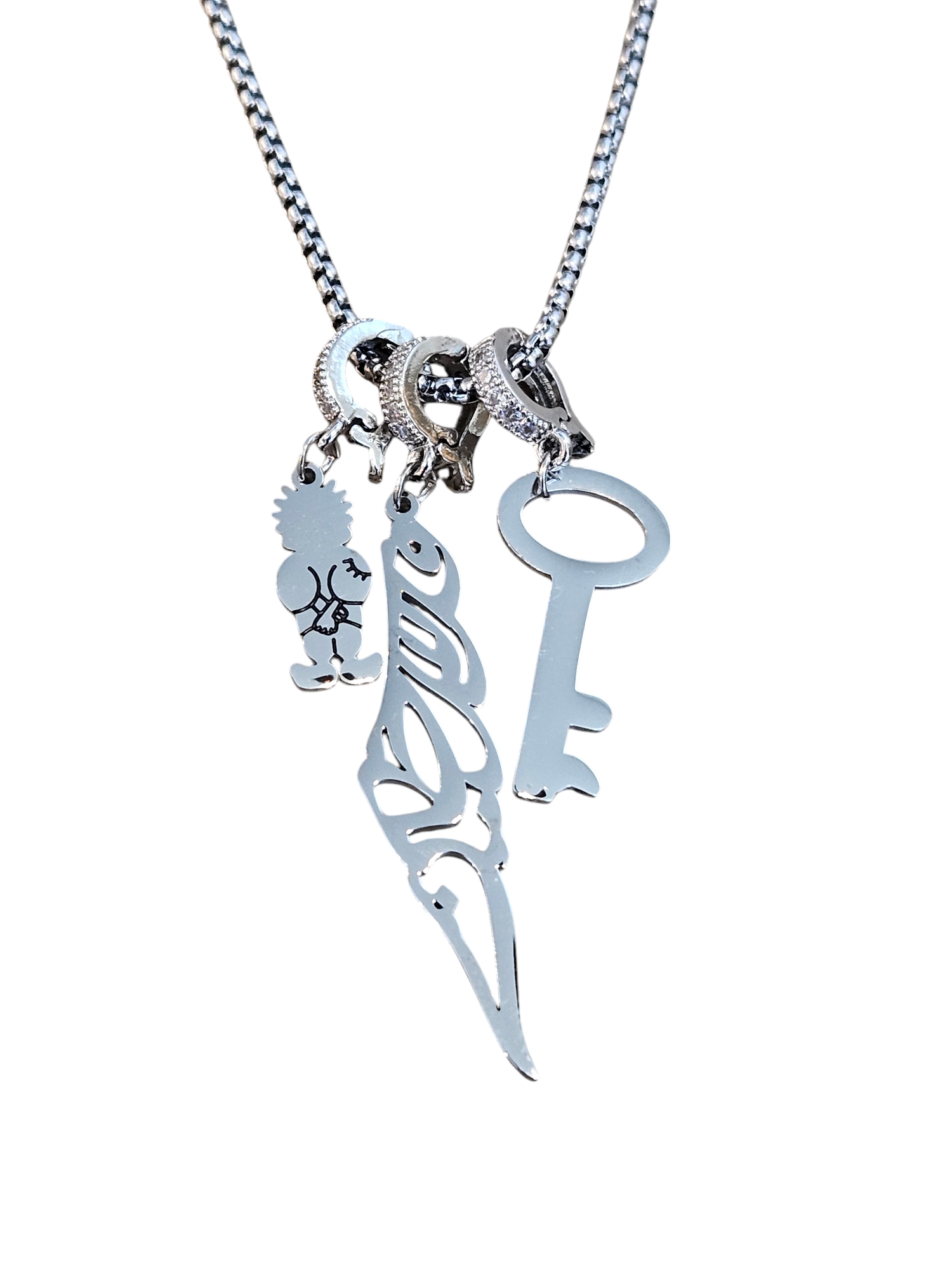 Palestine Handala Key Three  Charm Necklace