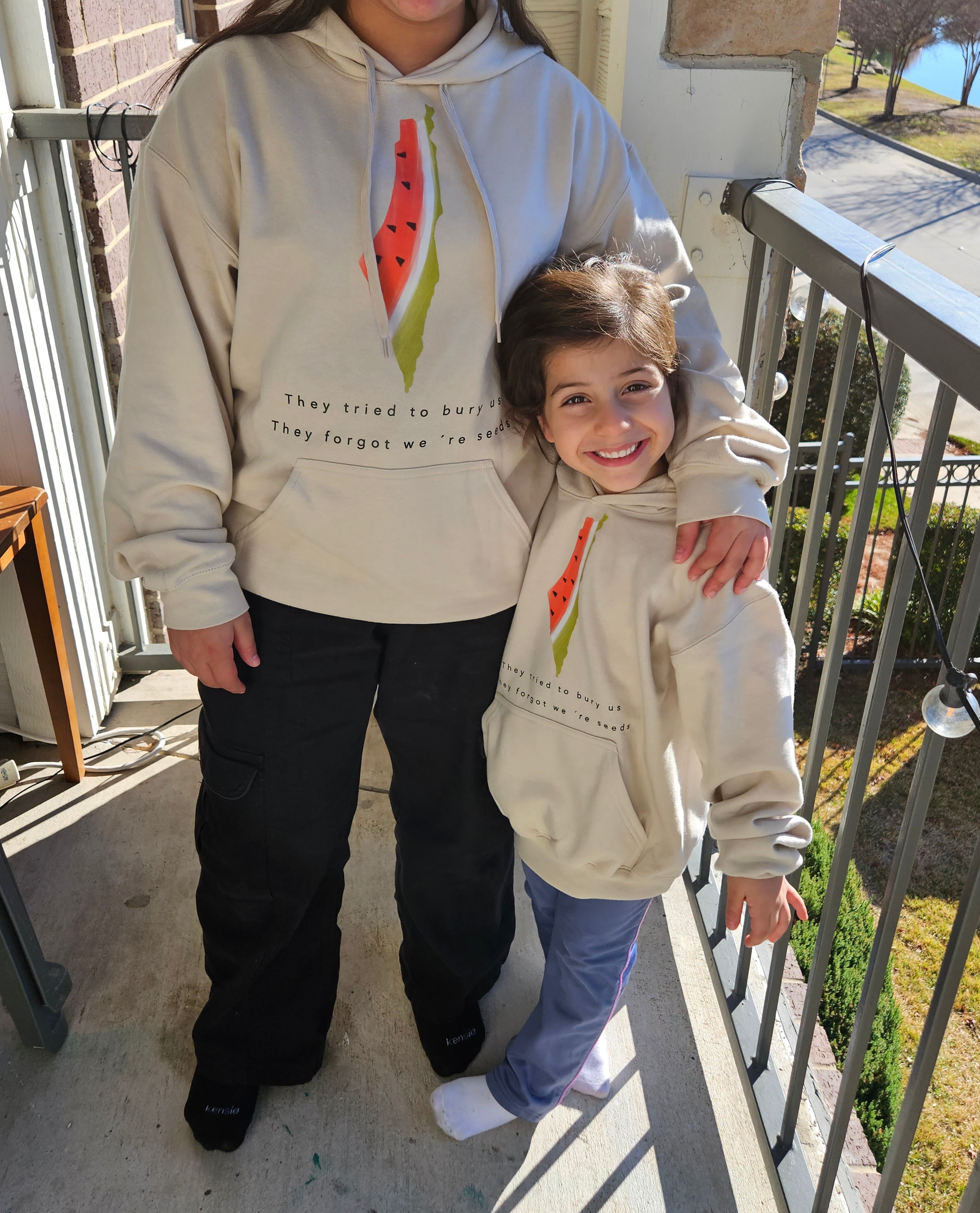 Palestine Watermelon Seeds Hoodie - They Tried to Bury Us... Kids & Adults sizes - Habibi Heritage