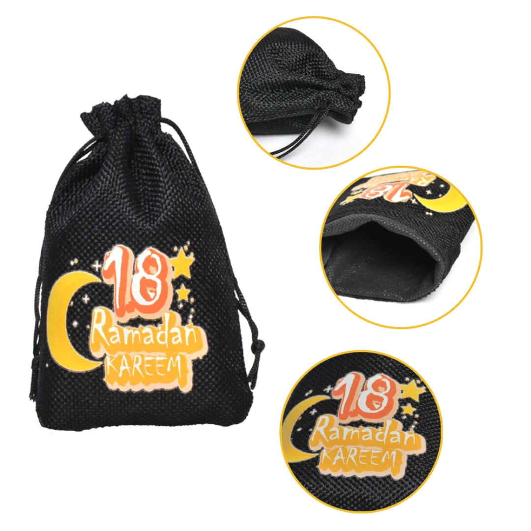Ramadan Countdown Calender with Drawstring Gift Bag Set (1-30) with 30 clips & Hemp String Eid Decoration