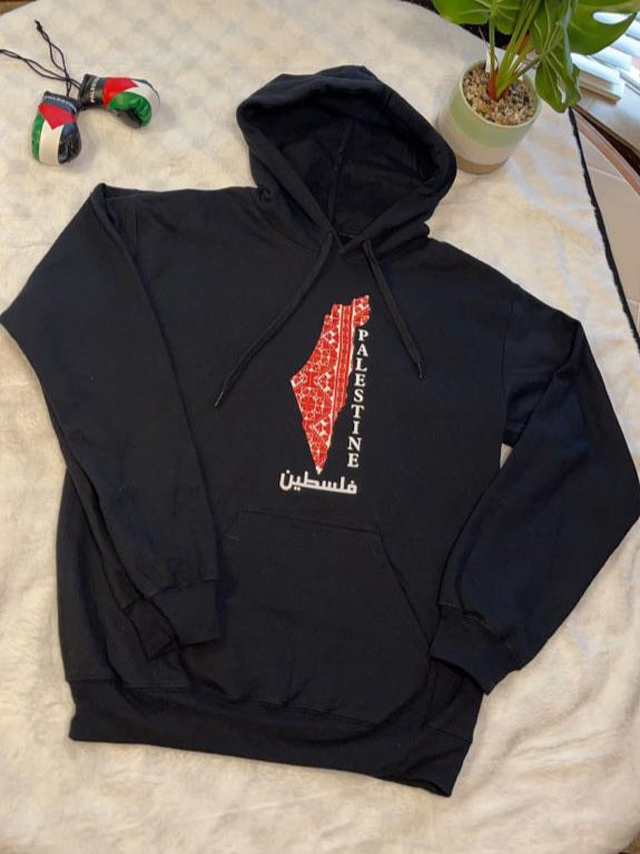 Palestine Tatreez Map Hoodie or Long sleeve - Kids & Adult sizes - Habibi Heritage