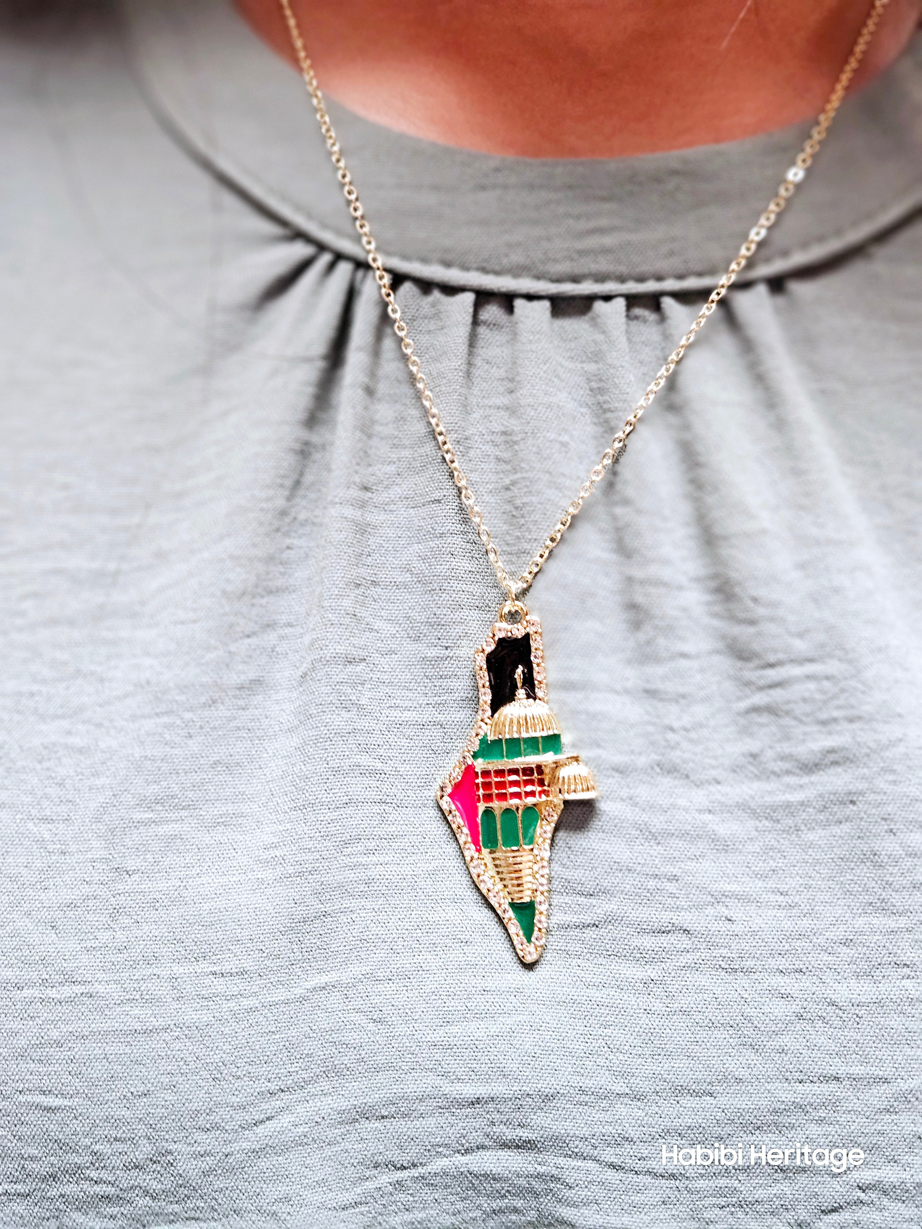 Palestine Quds 3D Necklace - Habibi Heritage