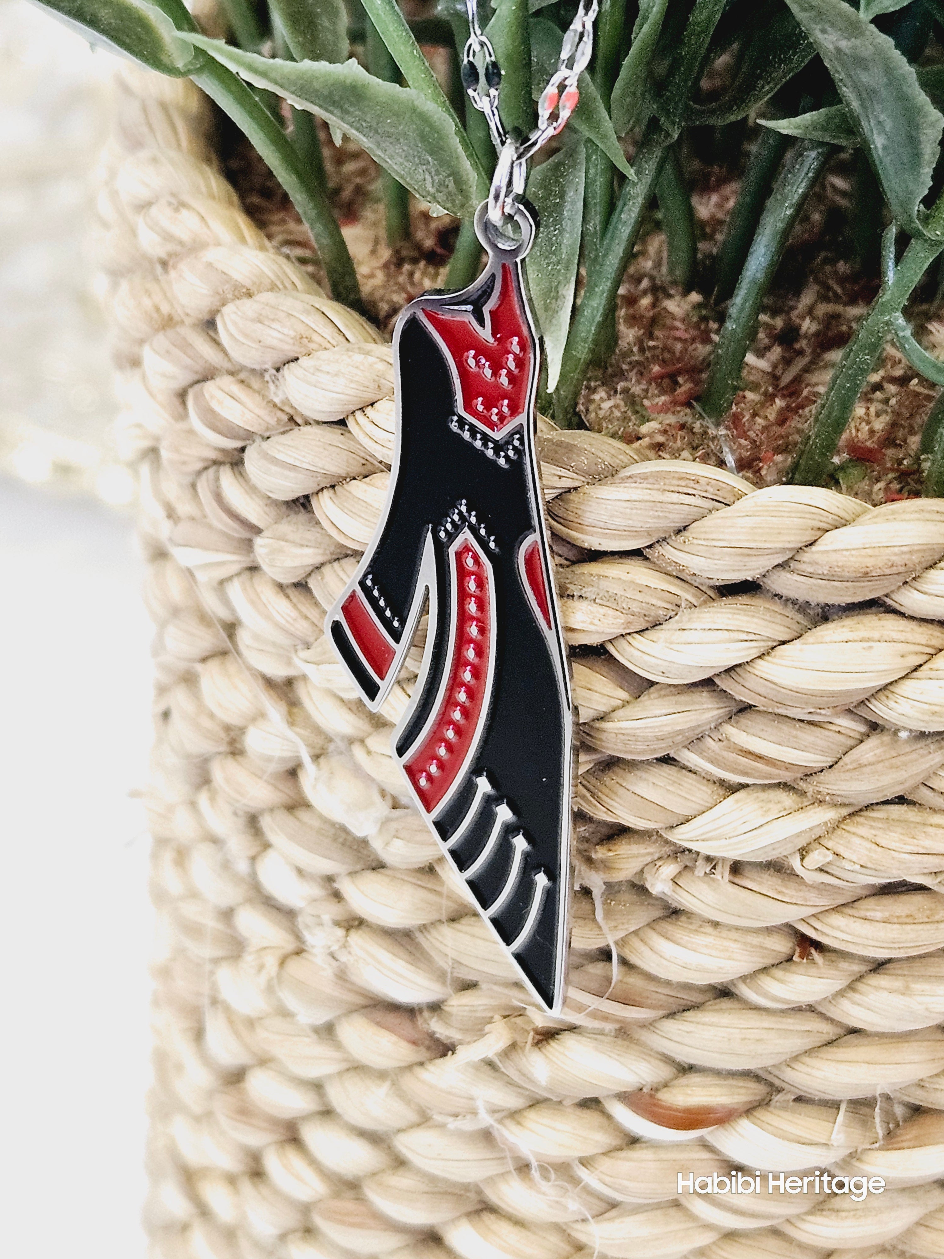 Palestine Thobe Necklace - Palestinian Dress Map Shape - Habibi Heritage