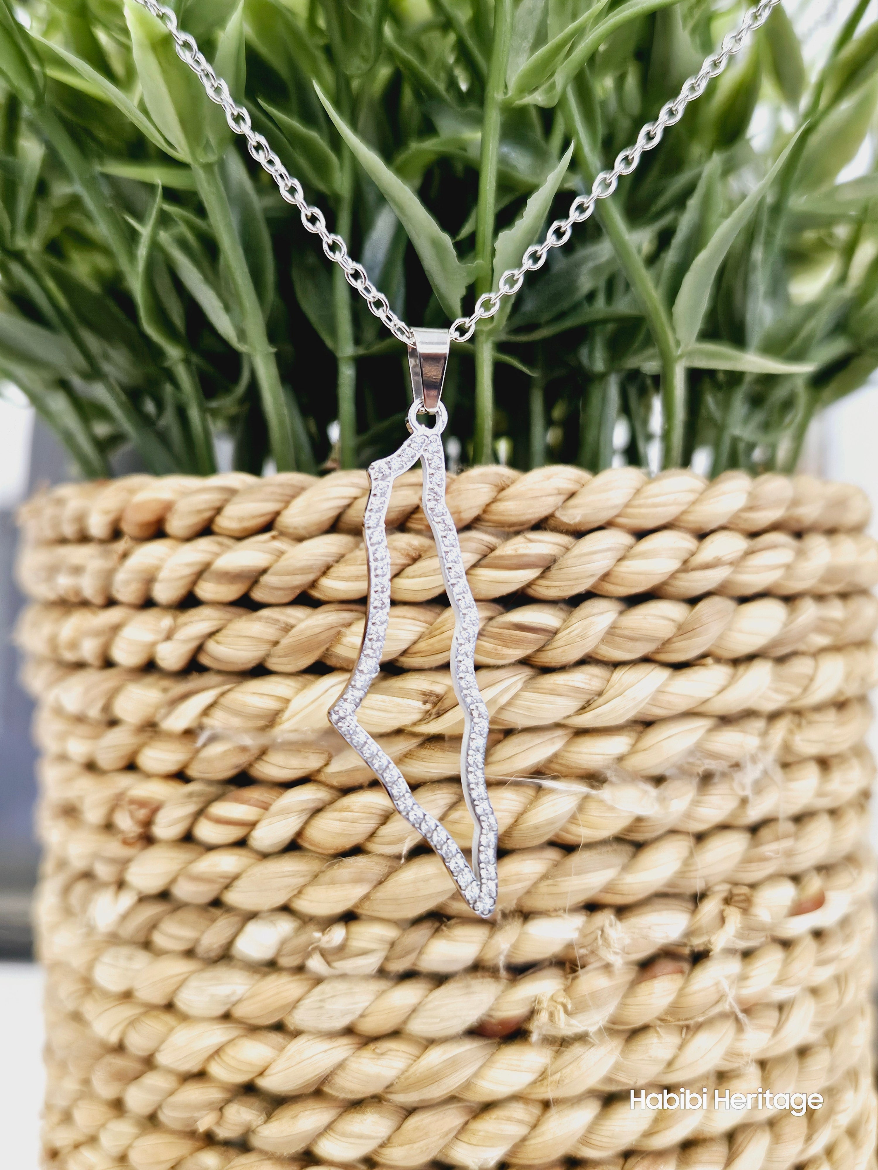 Palestine Necklace Hollow Design - Habibi Heritage
