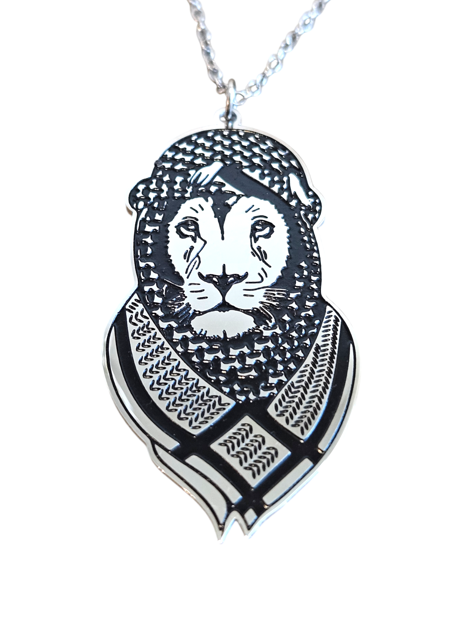 Lion Wearing Keffiyeh Necklace