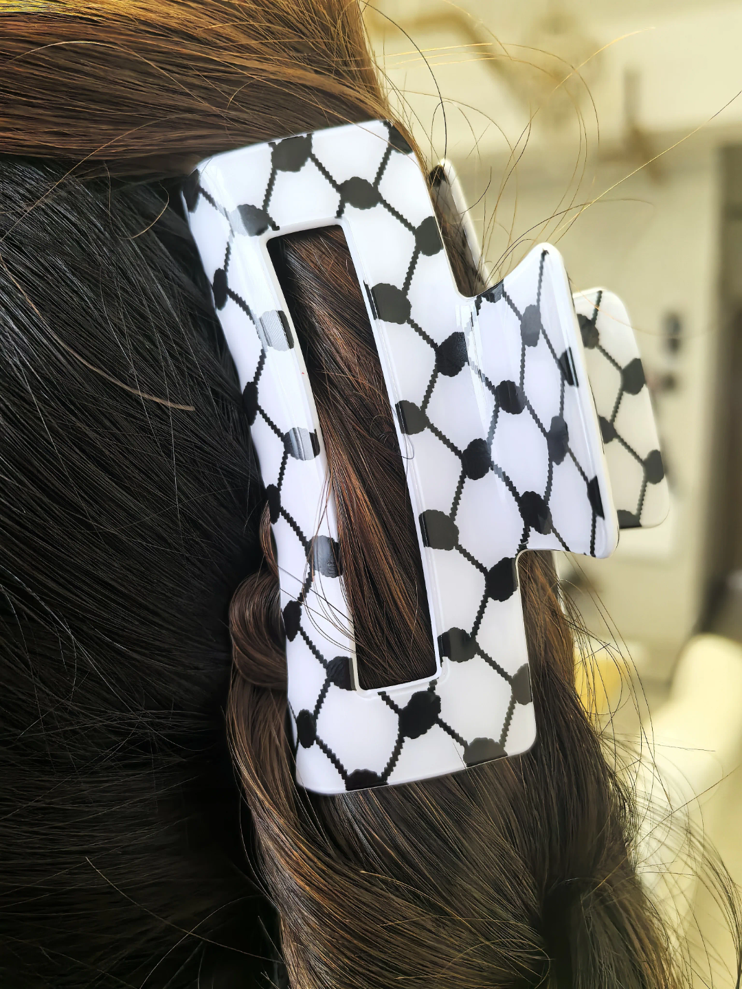 Keffiyeh Hair Clip Large Hatta kufiya Hair Claw 8.5cm