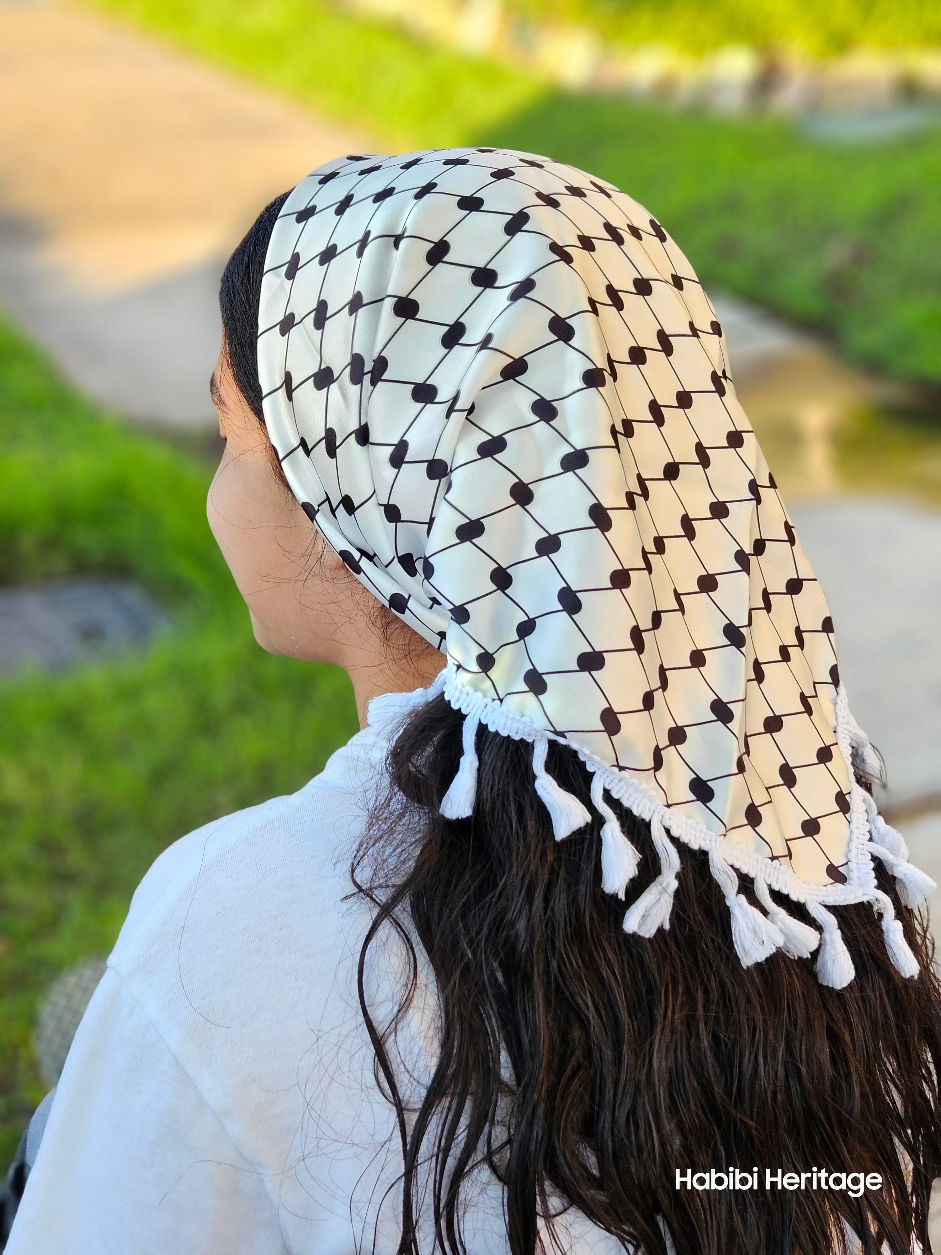 Keffiyeh Hatta Hair Head Scarf Bandana with Lace