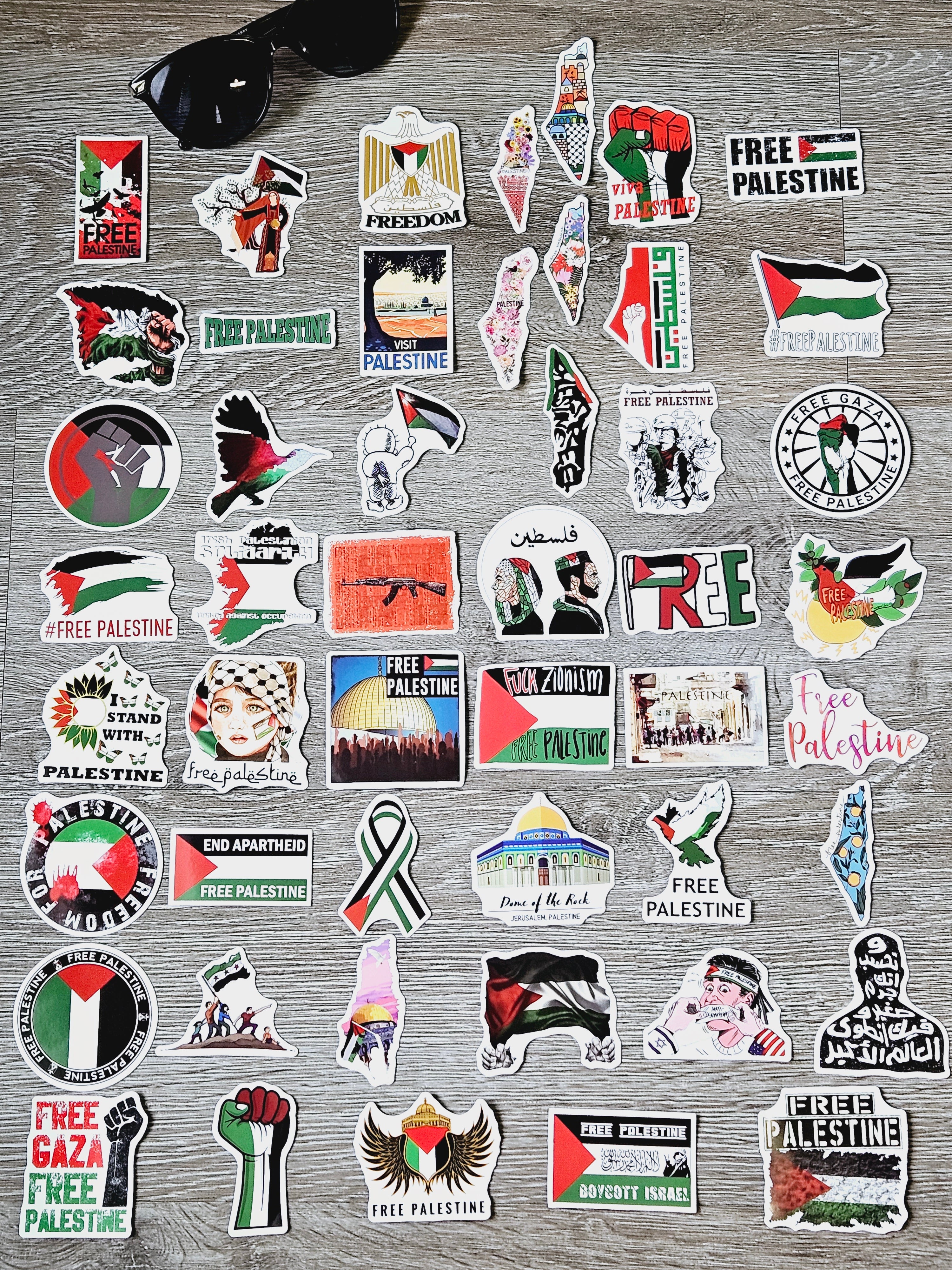 Palestine Stickers - 50 pack Palestinian stickers decals vinyl waterproof - Habibi Heritage