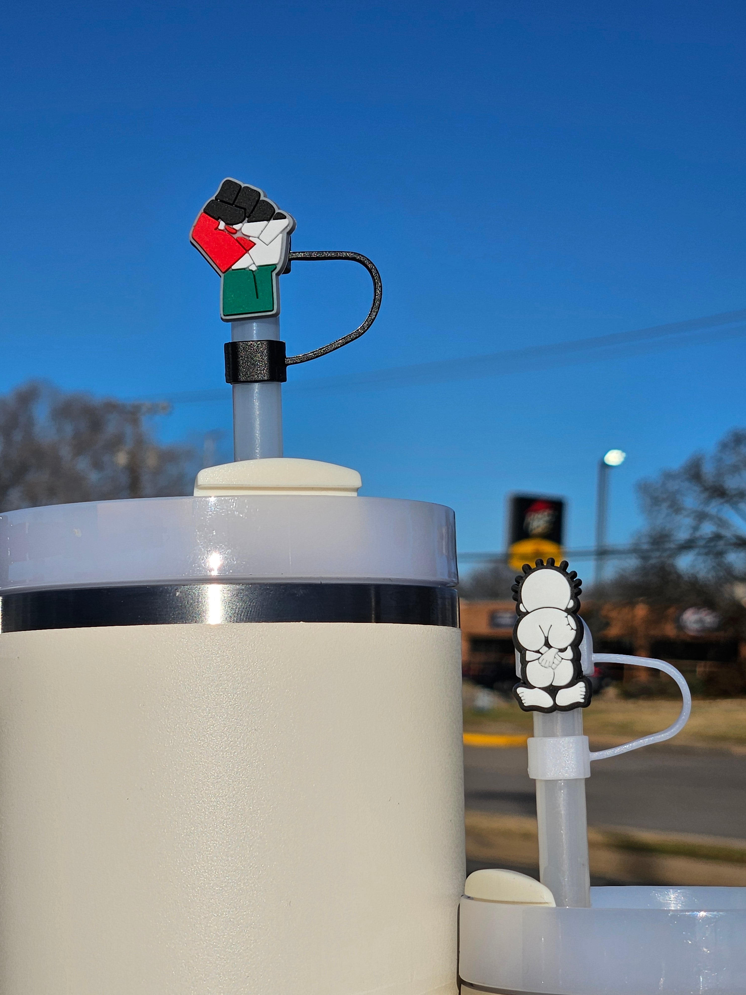 Palestine & Handala Straw Covers - 4 pack - 10mm/0.4in - Habibi Heritage