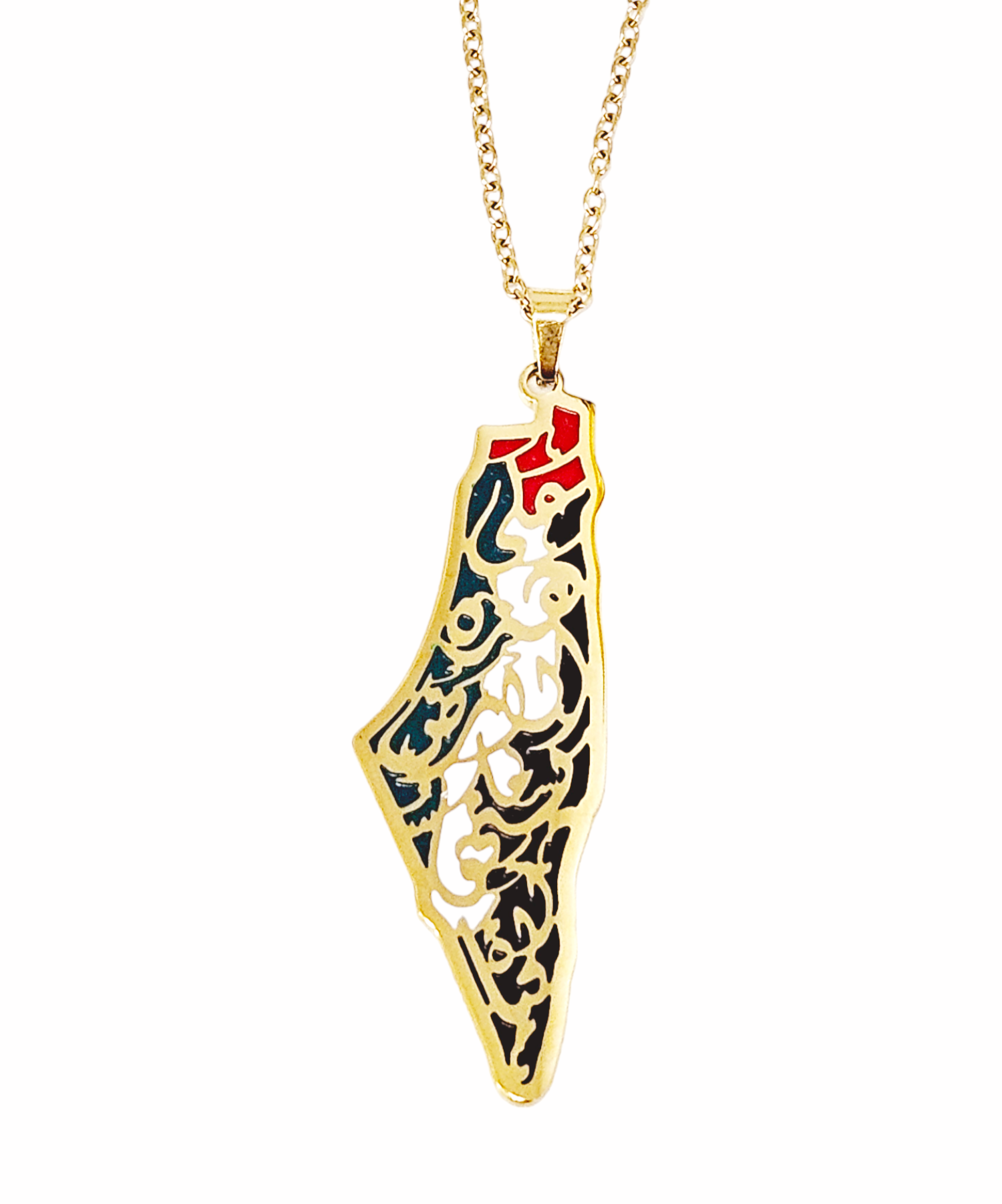 Palestine Map Shape Necklace - We have on this Land... - Habibi Heritage
