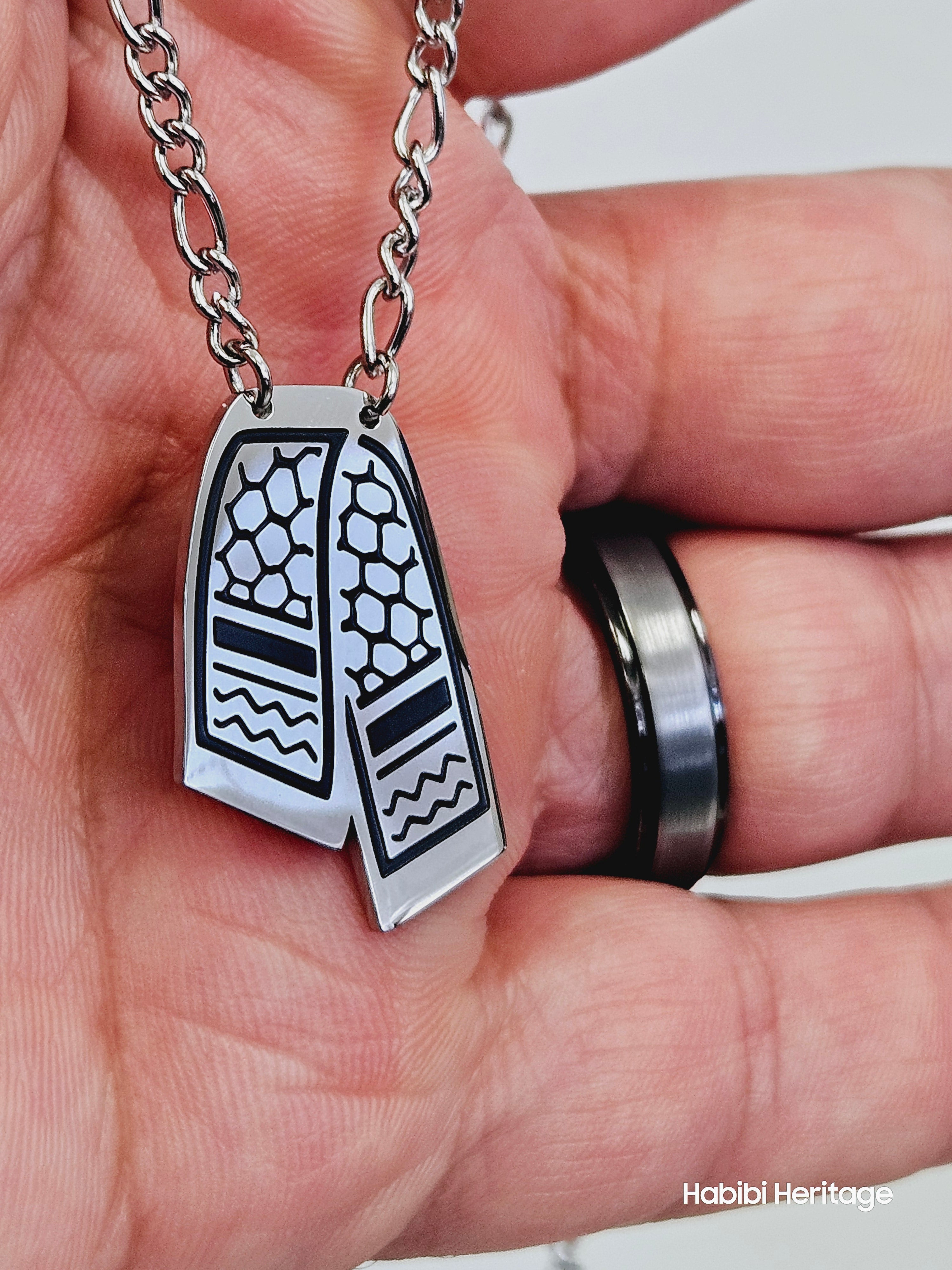 Keffiyeh Hatta Necklace - Kufiya Scarf design - Habibi Heritage