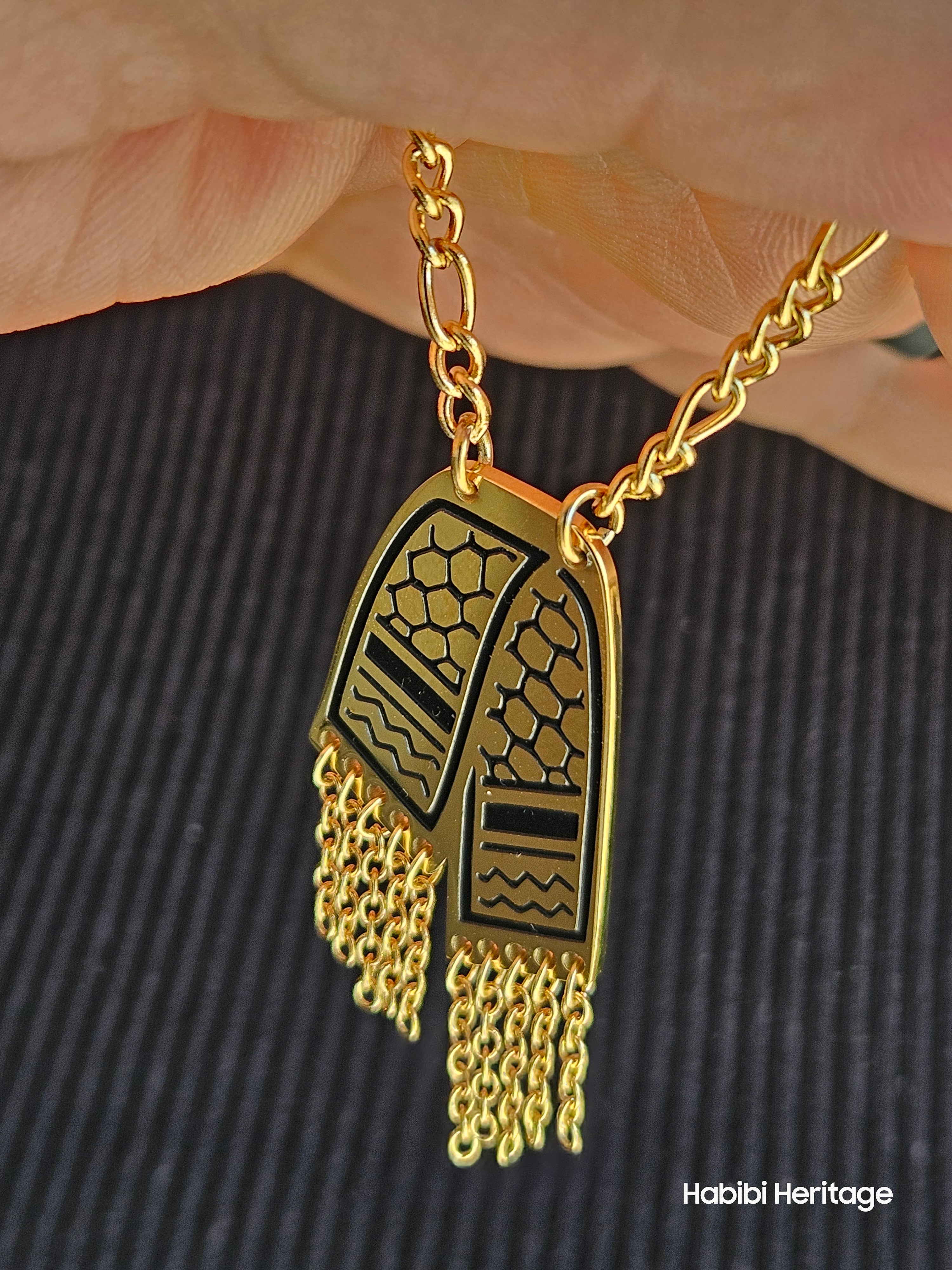 Keffiyeh Hatta Necklace - Kufiya Scarf design - Habibi Heritage