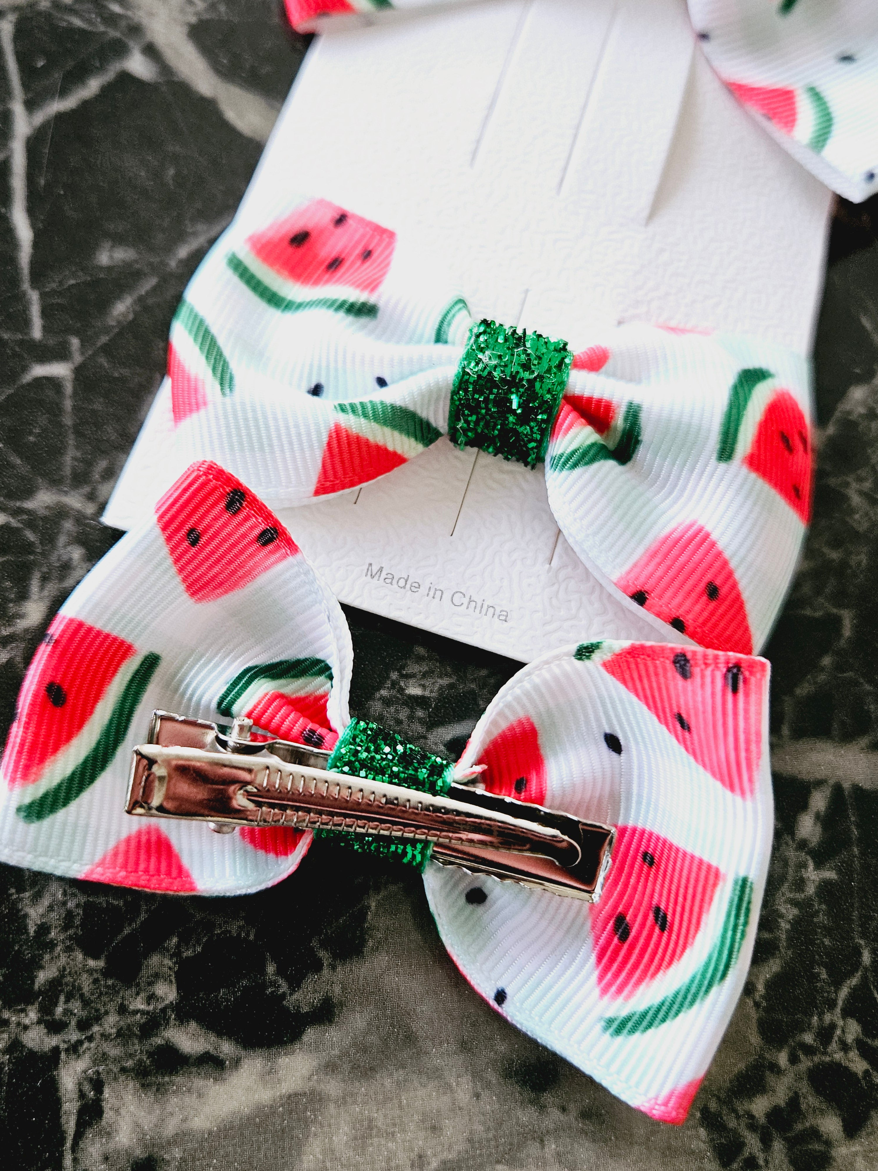 Watermelon Bows Hair Clips - 3 pack - Habibi Heritage