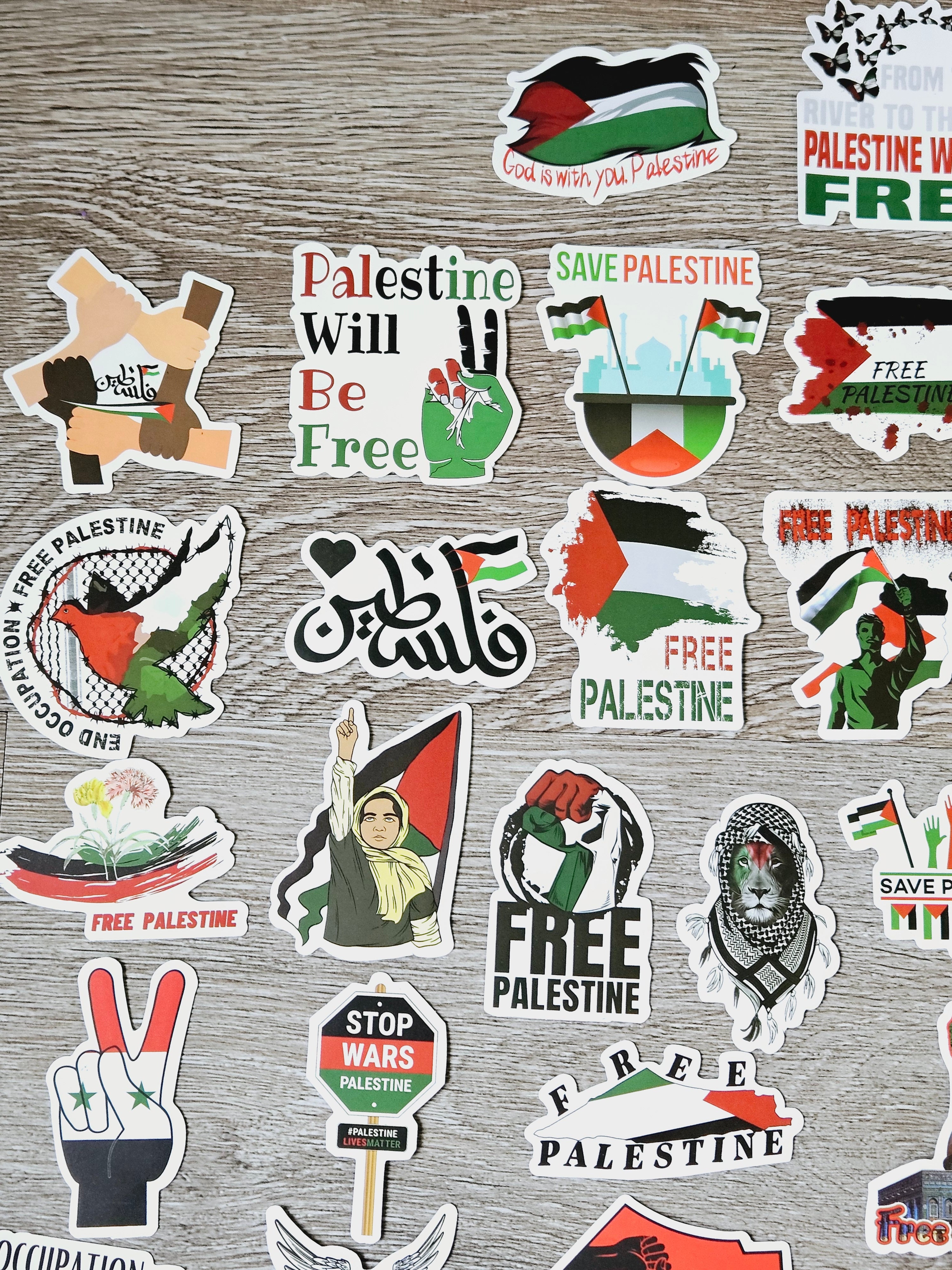Palestine Stickers - 50 pack Palestinian stickers decals vinyl waterproof - Habibi Heritage