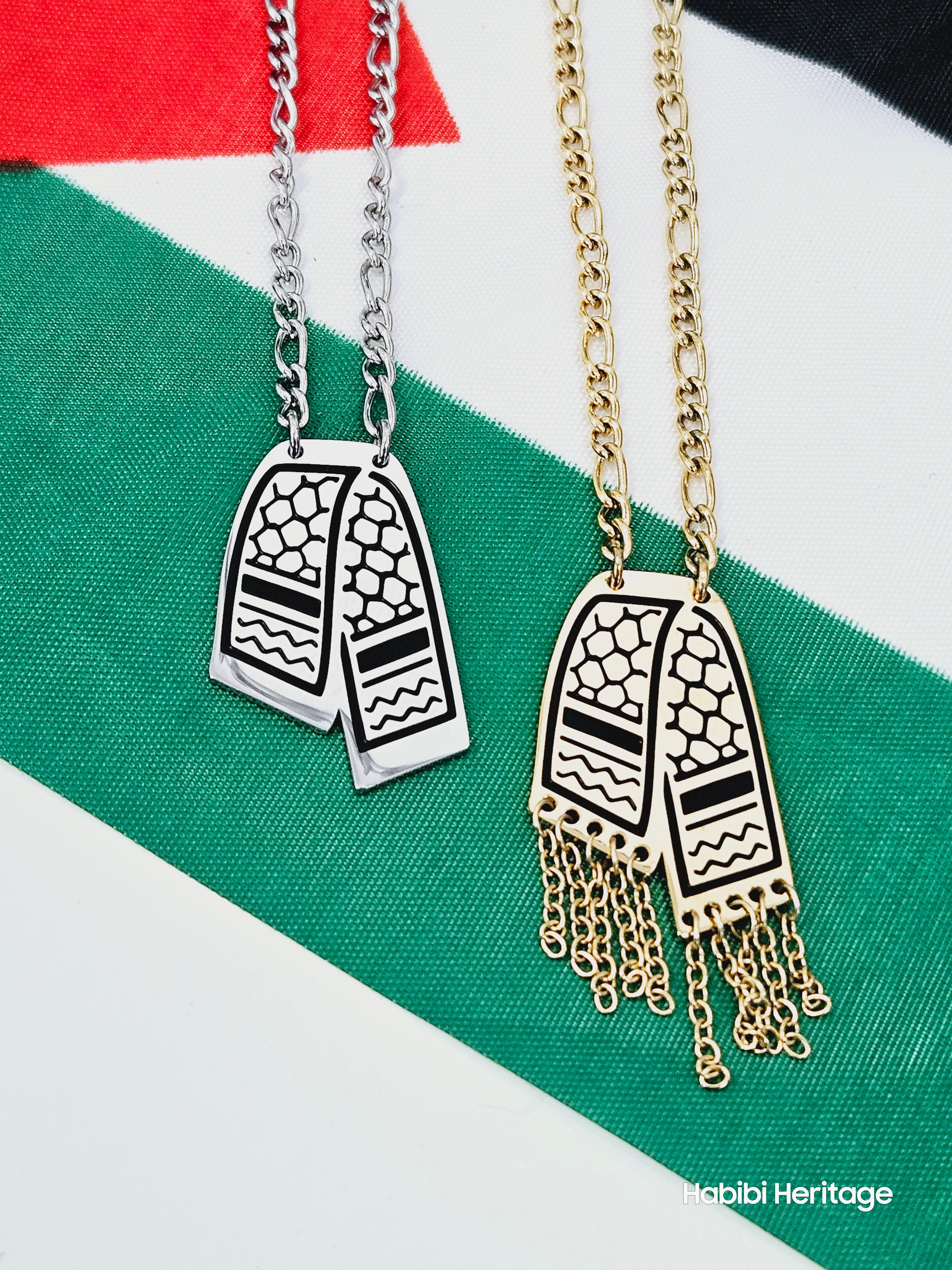 Keffiyeh Hatta Necklace - Kufiya Scarf design - Habibi Heritage