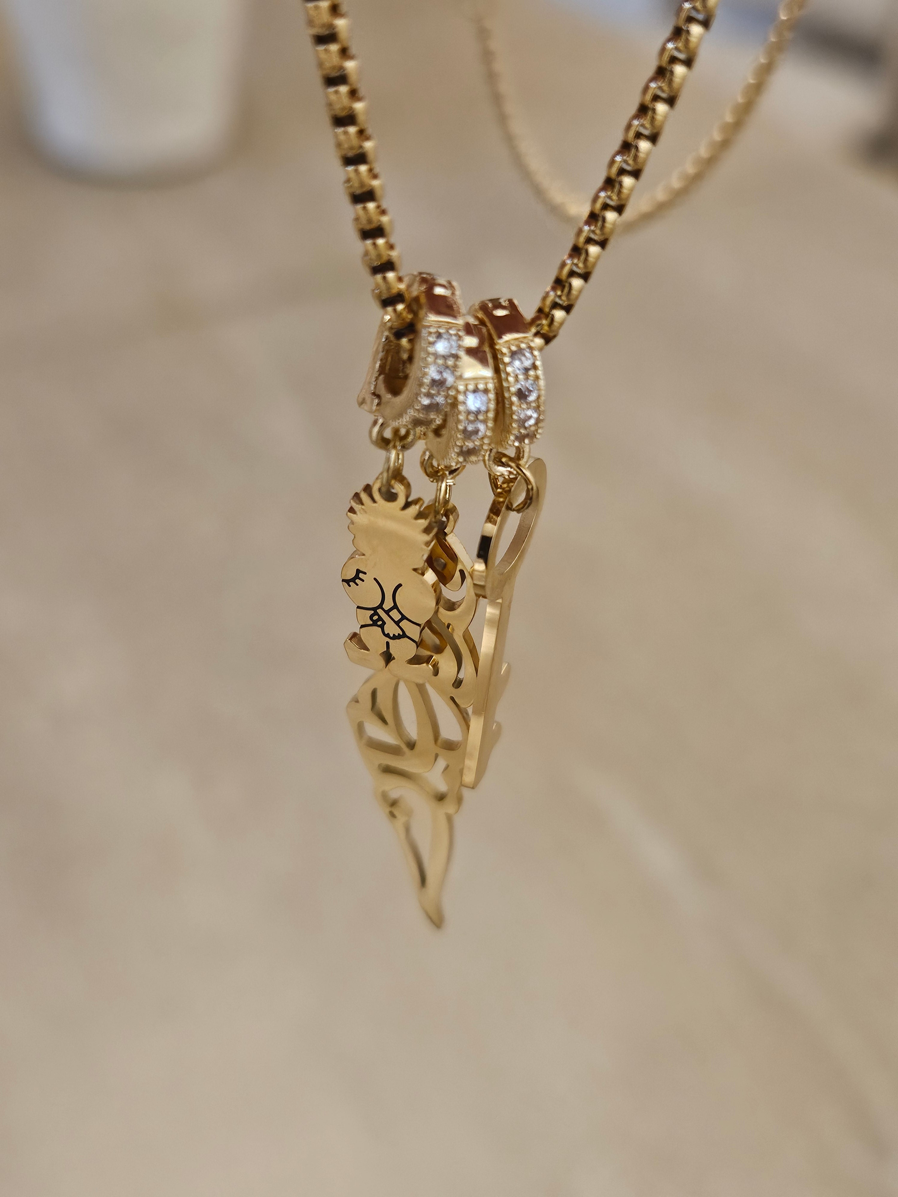 Palestine Handala Key Three  Charm Necklace