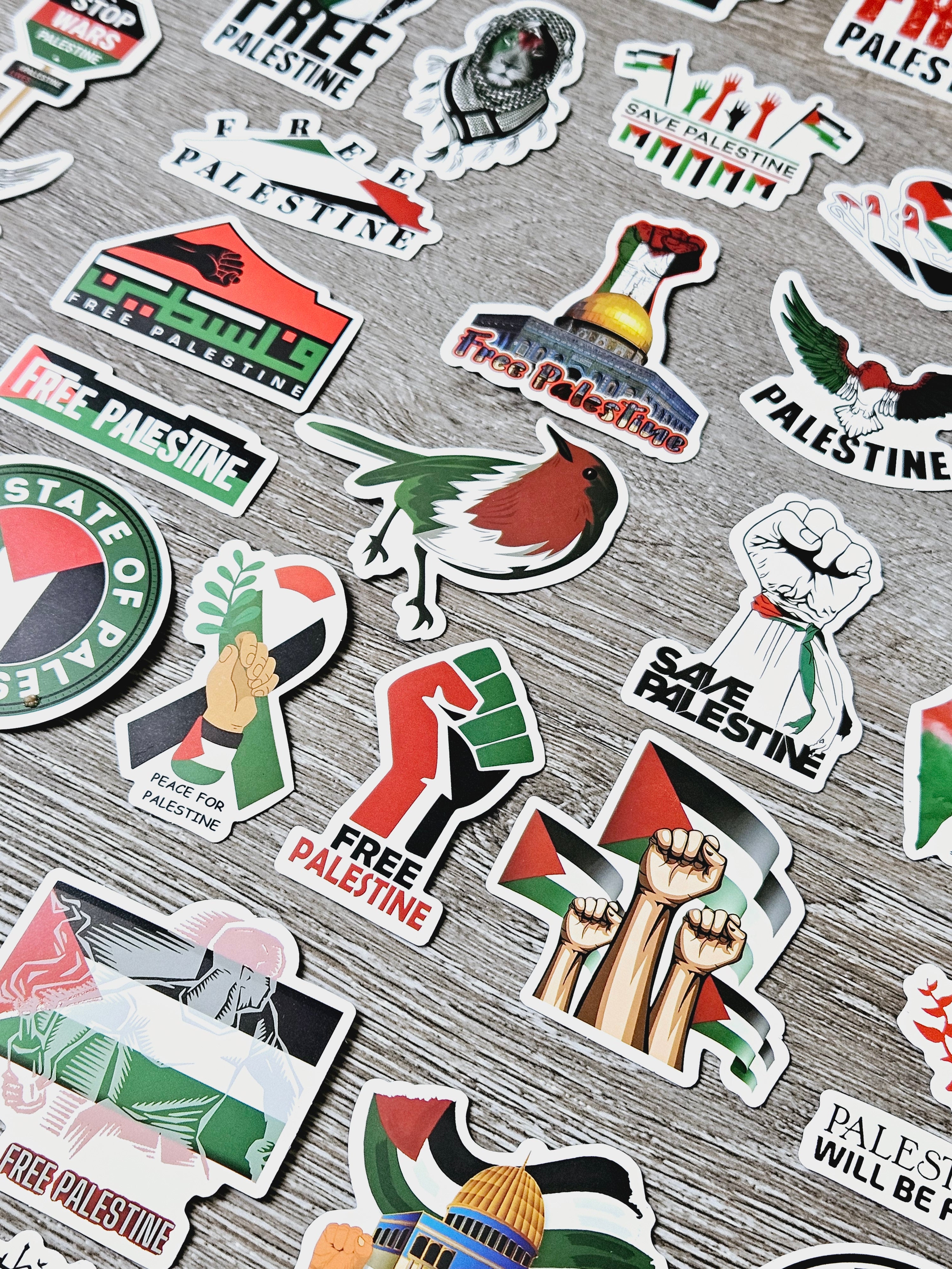 Palestine Stickers - 50 pack Palestinian stickers decals vinyl waterproof - Habibi Heritage