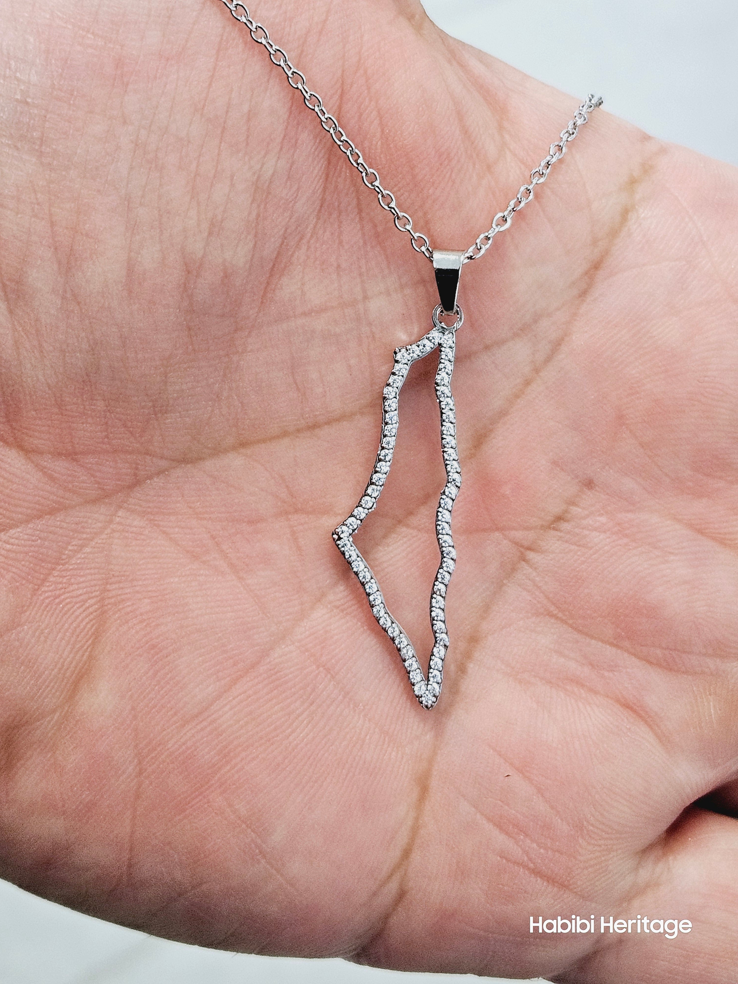 Palestine Necklace Hollow Design - Habibi Heritage