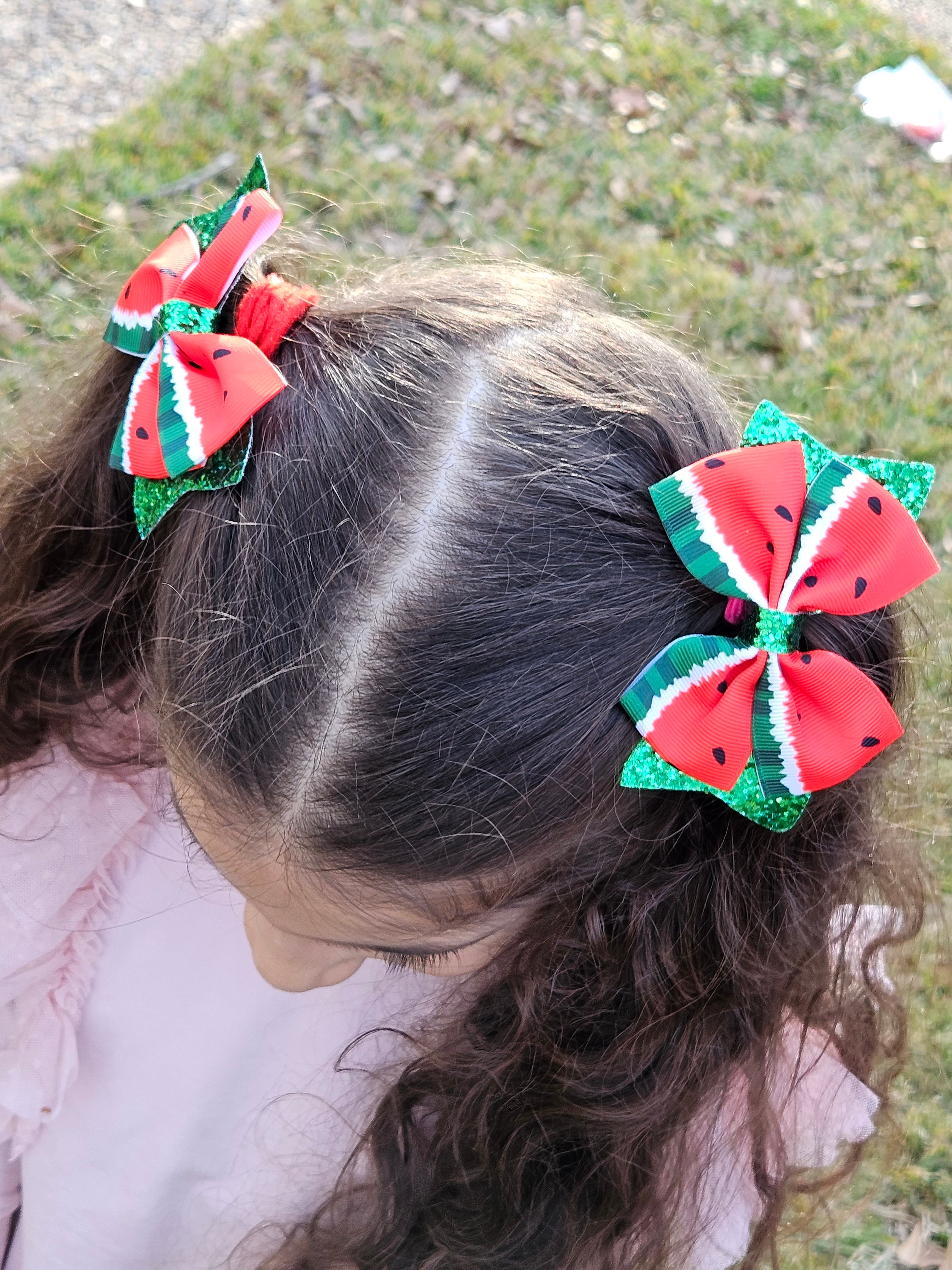 Watermelon Bow Hair Clips 2 pack - Habibi Heritage