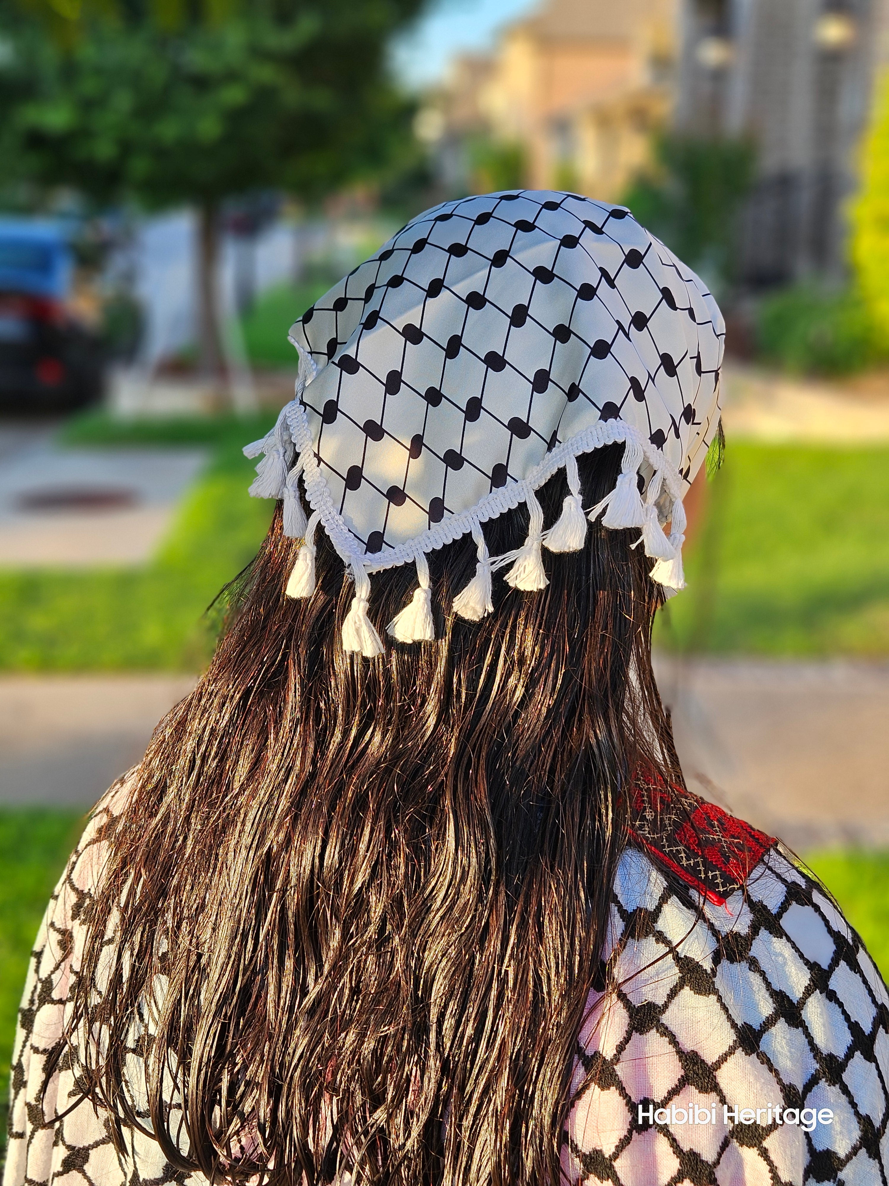 Keffiyeh Hatta Hair Head Scarf Bandana with Lace