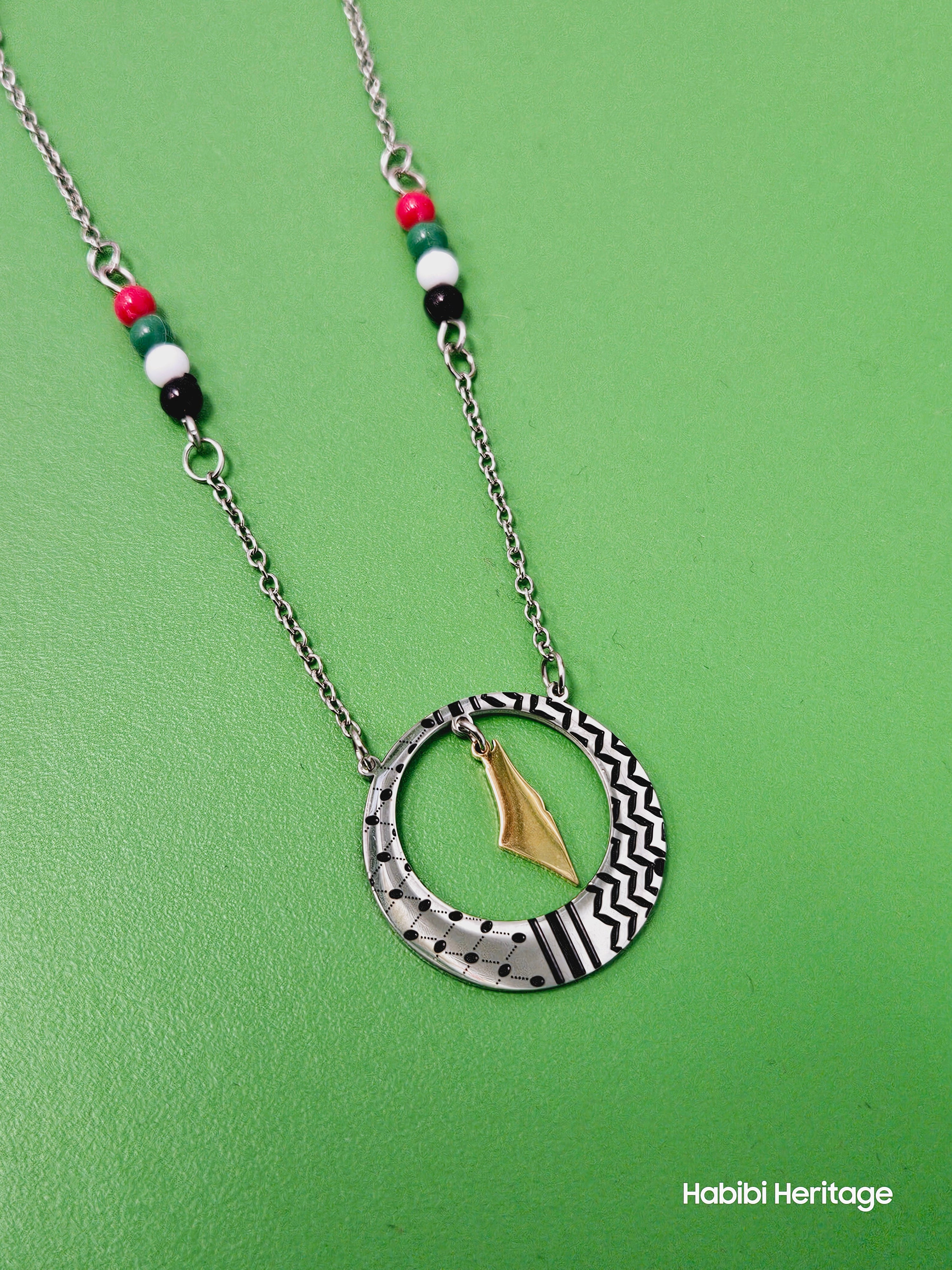 Long Palestine Keffiyeh Necklace - Habibi Heritage