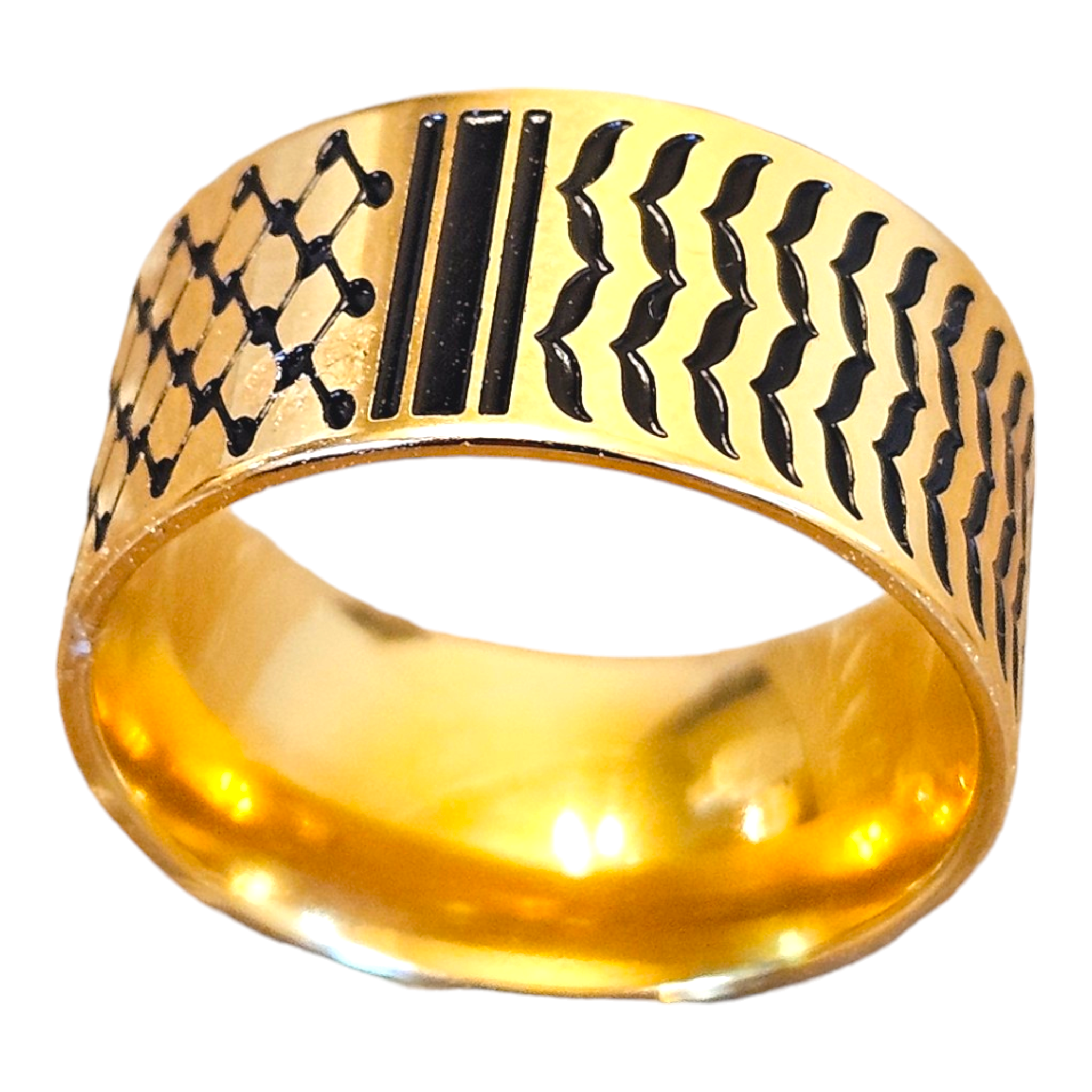 Keffiyeh Stainless Steel Ring – Bold & Cultural Statement