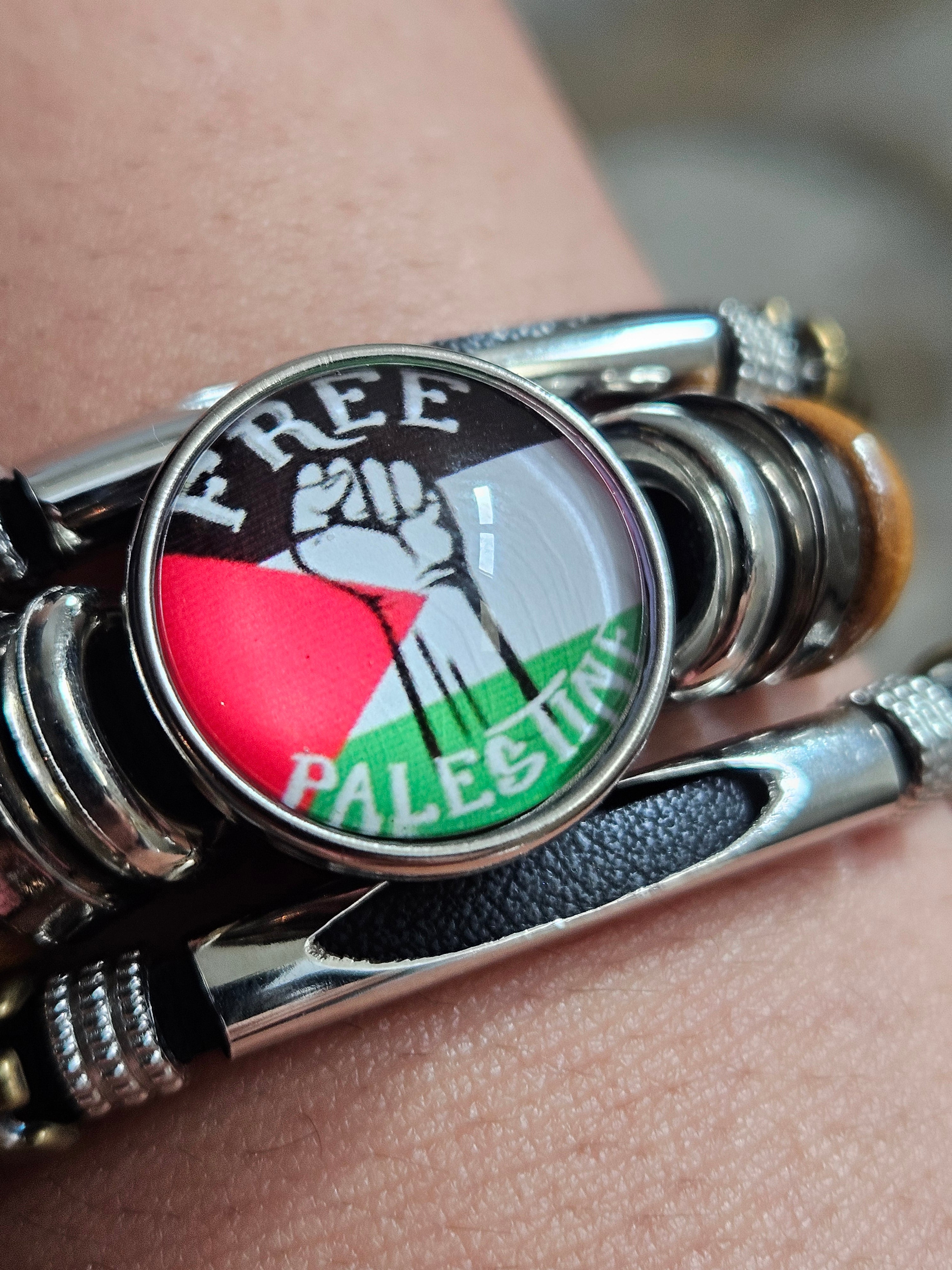 Palestine Bracelets Multilayered Leather Band Free Palestine Beads Love Palestine Bracelet