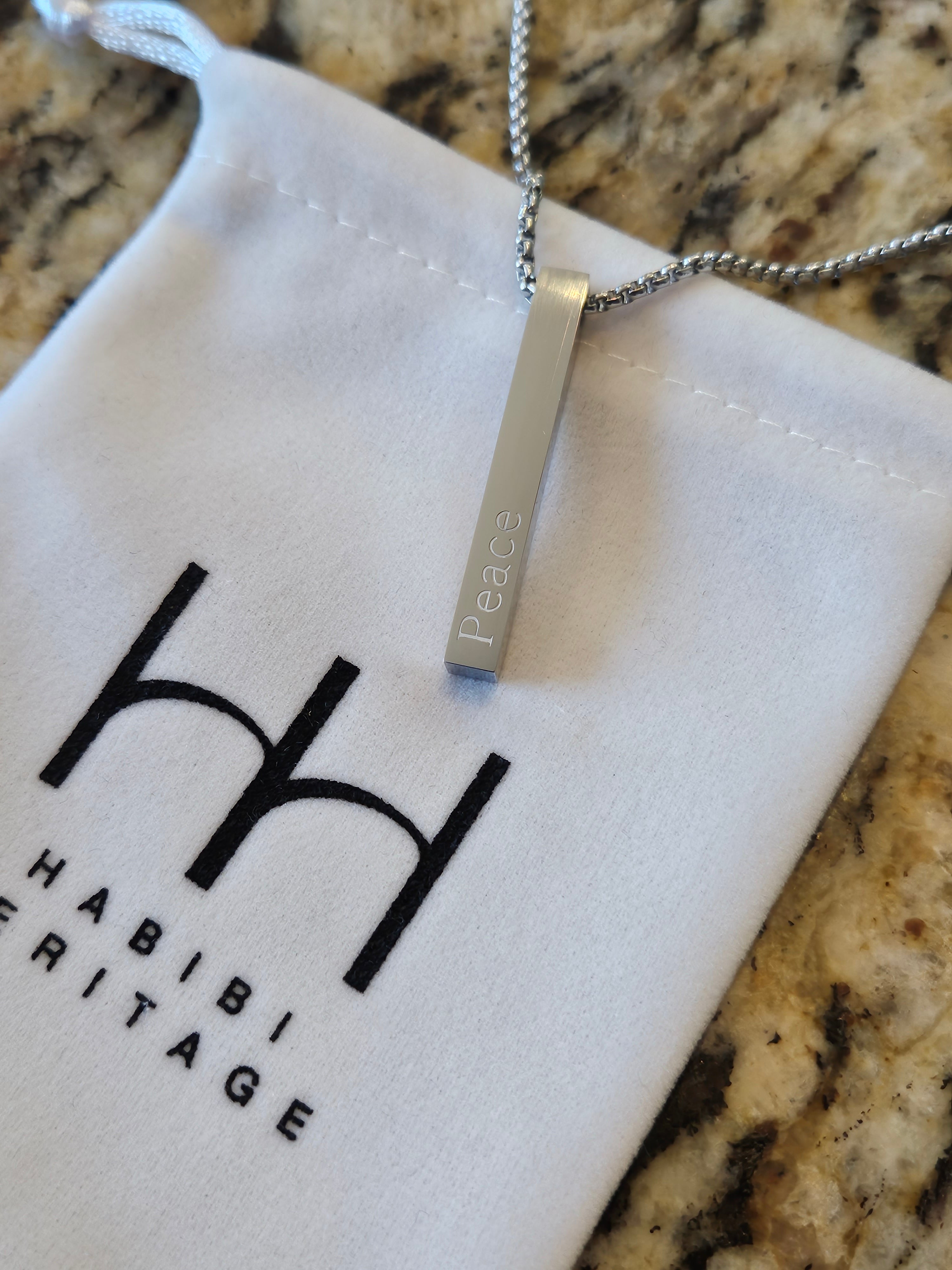 Peace سلام (Salaam) Bar Necklace - Habibi Heritage